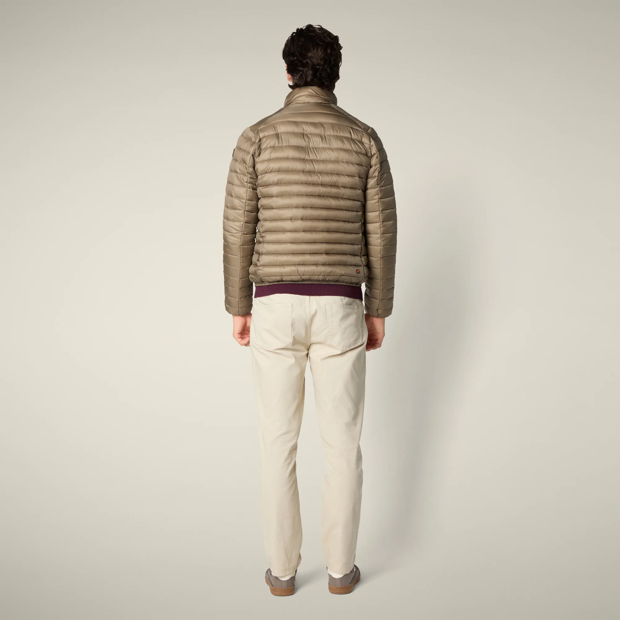 Men's animal free puffer jacket Cyrion in elephant grey