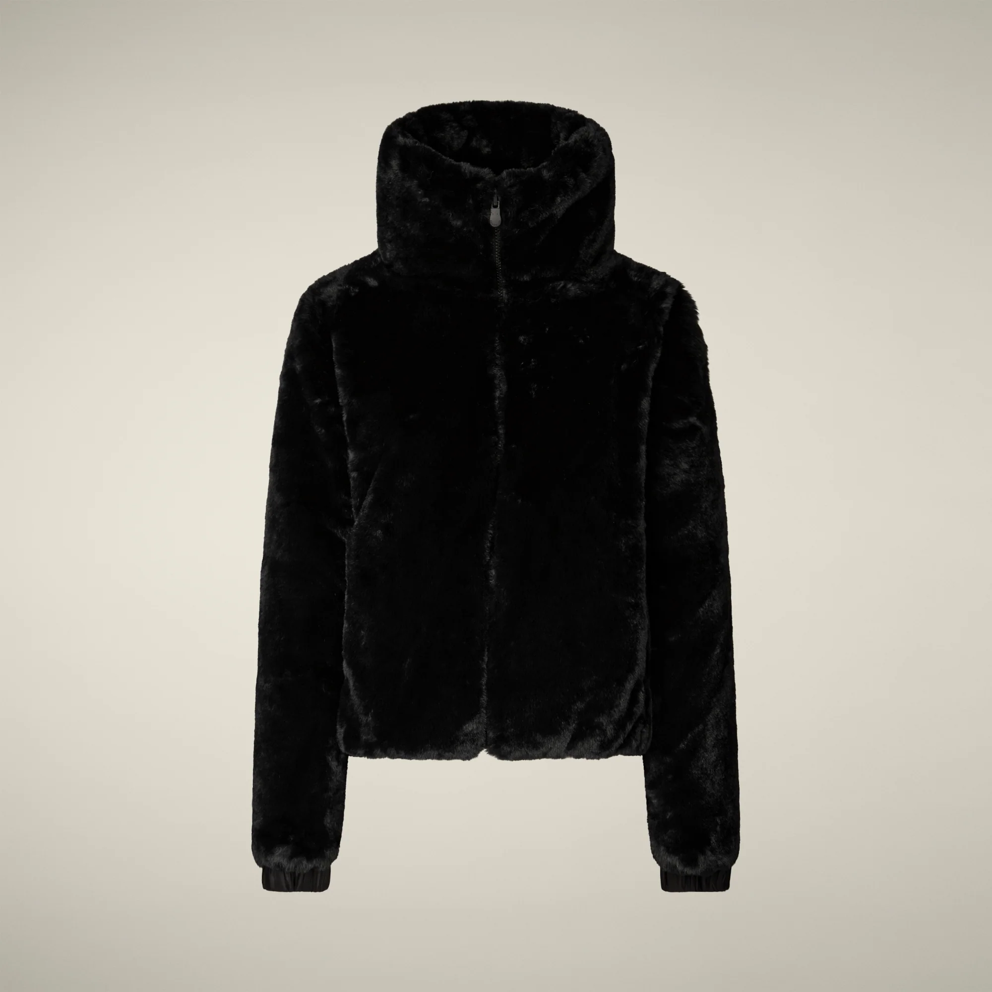 Women's Reversible Faux Fur Jacket Jeon in black