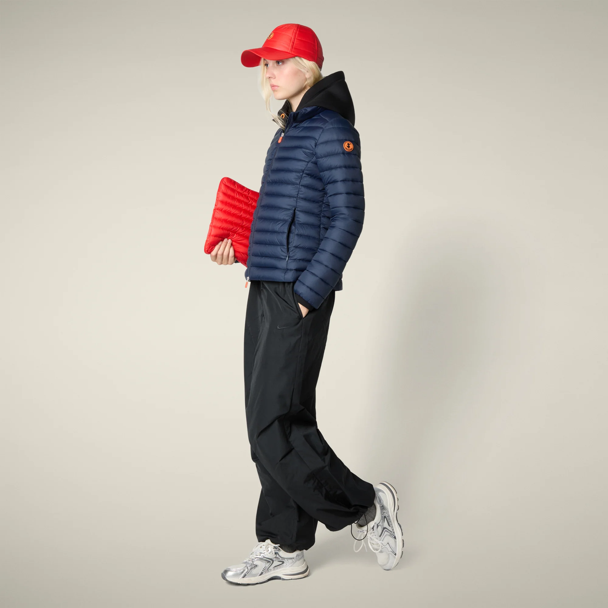 Women's Animal free puffer Jacket Carly in navy blue