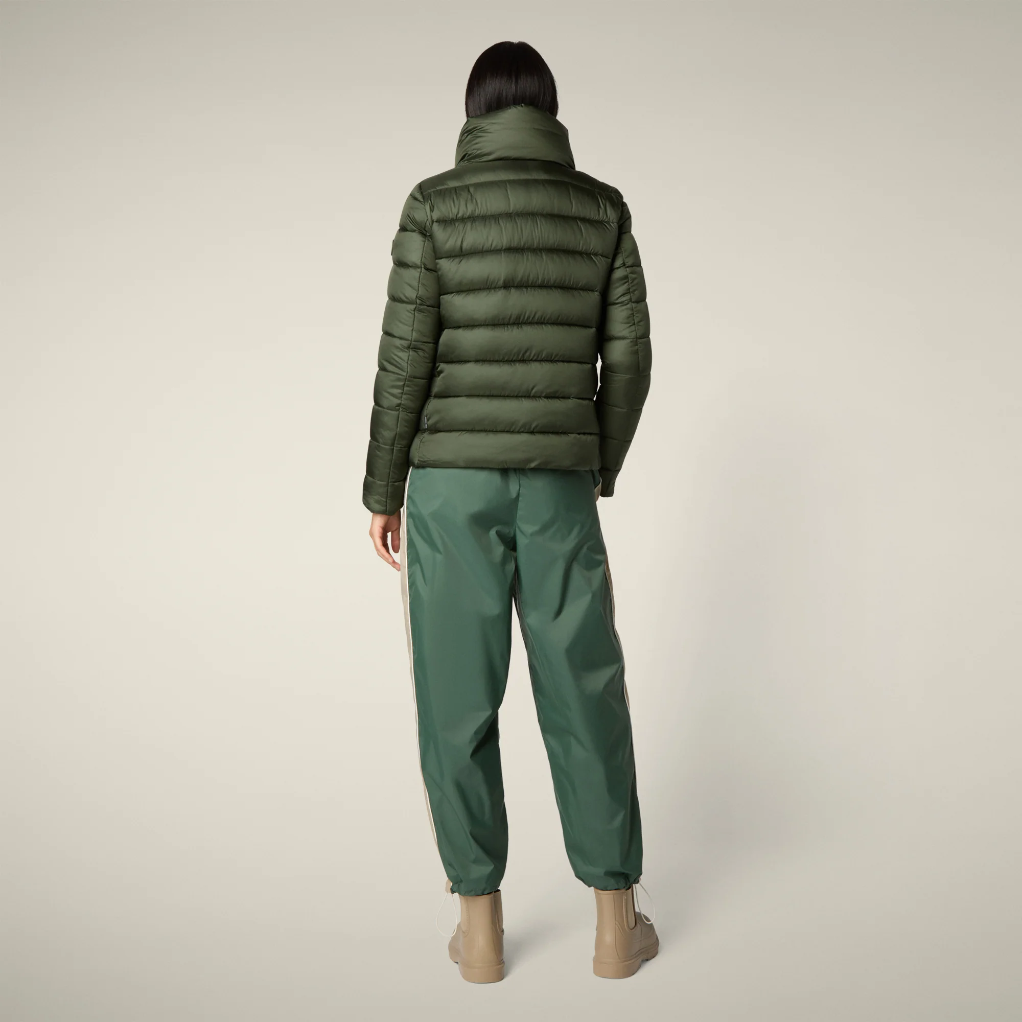 Women's Animal free puffer Jacket Elsie in Pine Green
