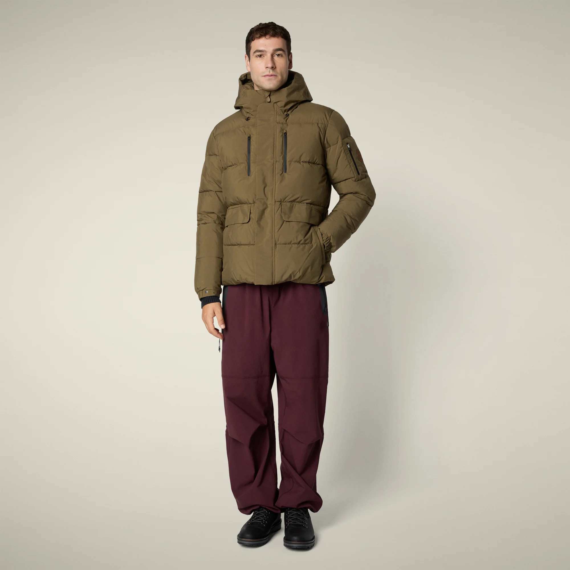 Men's parka Alter in bark green