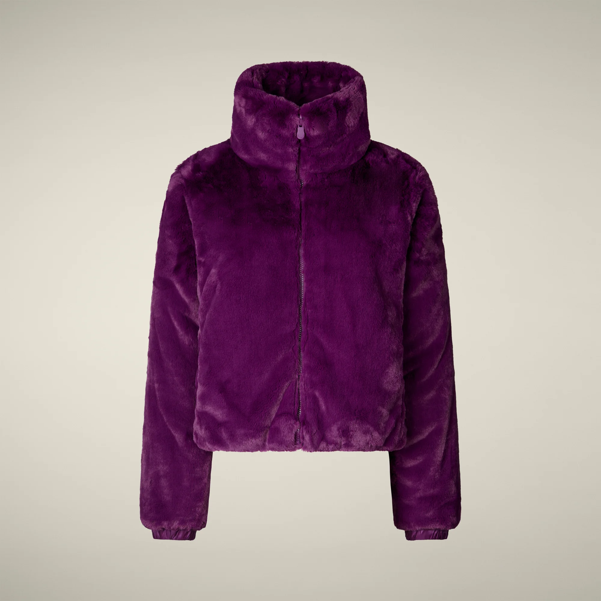Women's Reversible Faux Fur Jacket Jeon in cyclamen violet