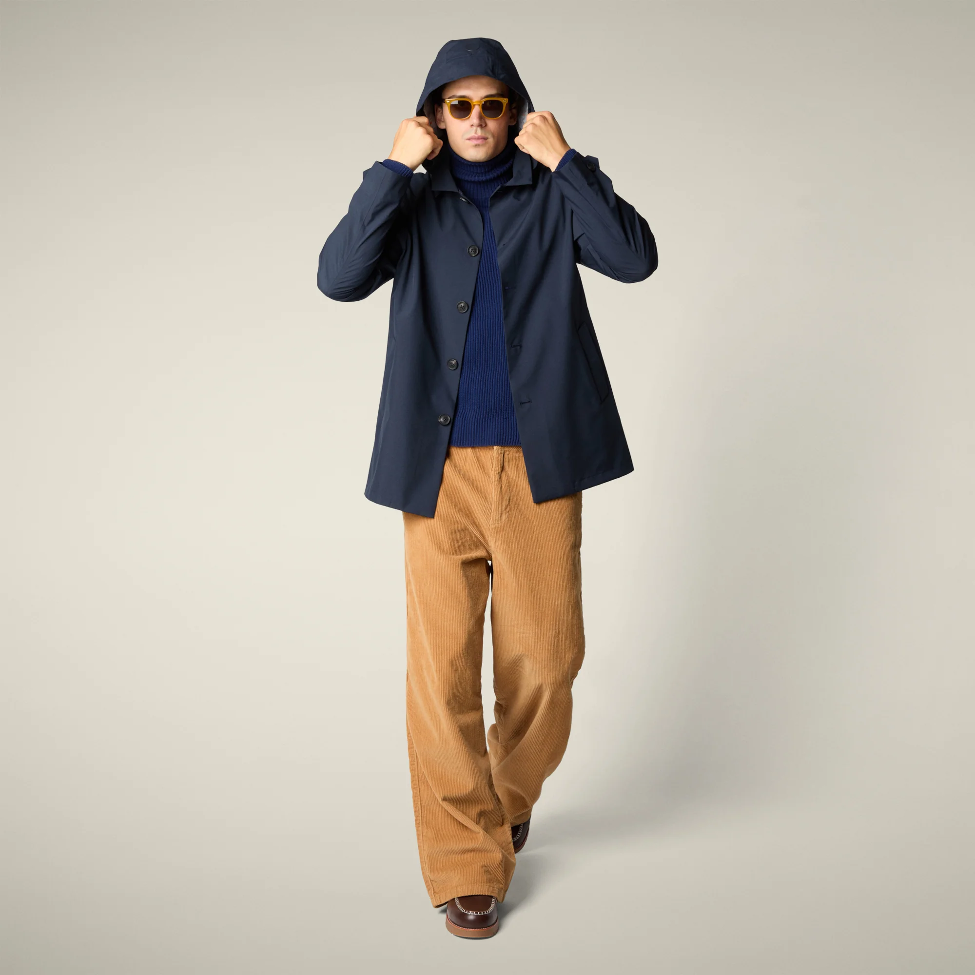 Men's Raincoat Benjamin in Blue Black