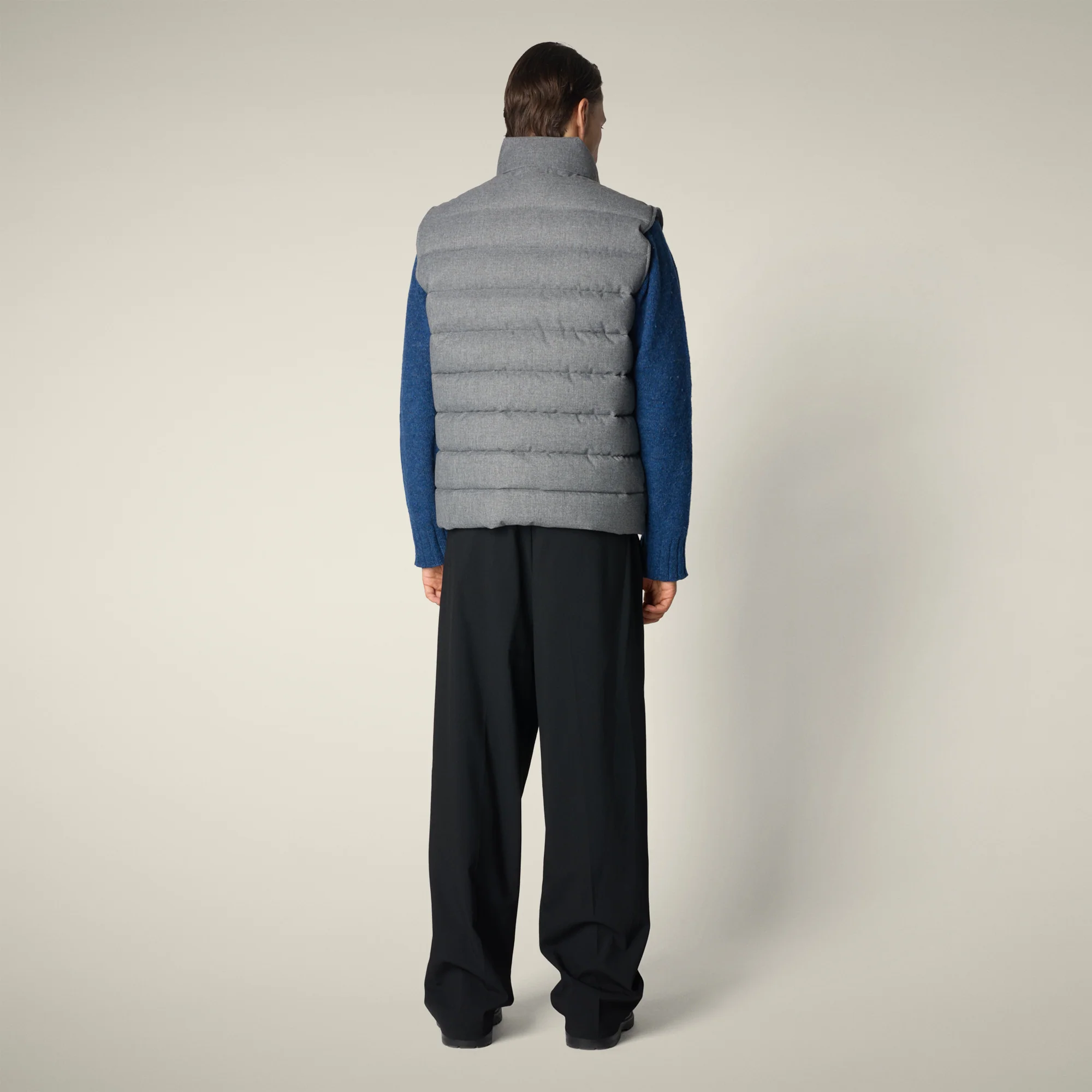 Men's Puffer Vest Italo in Mid Grey Melange