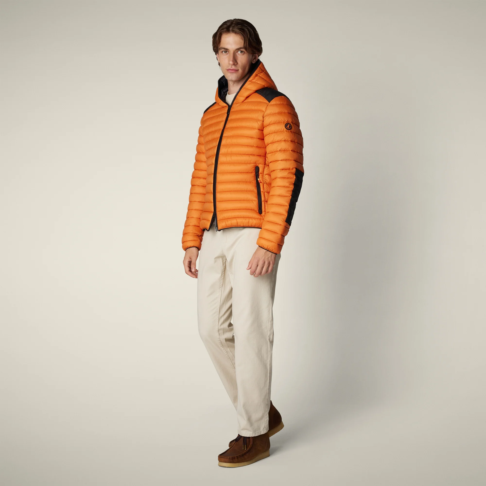 Men's Animal free puffer Jacket Jelep in Amber Orange