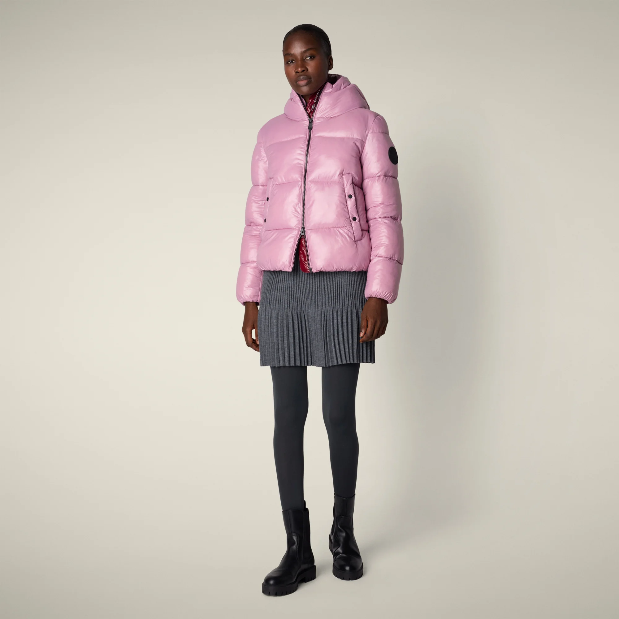 Women's animal free puffer jacket biddy in wild orchid