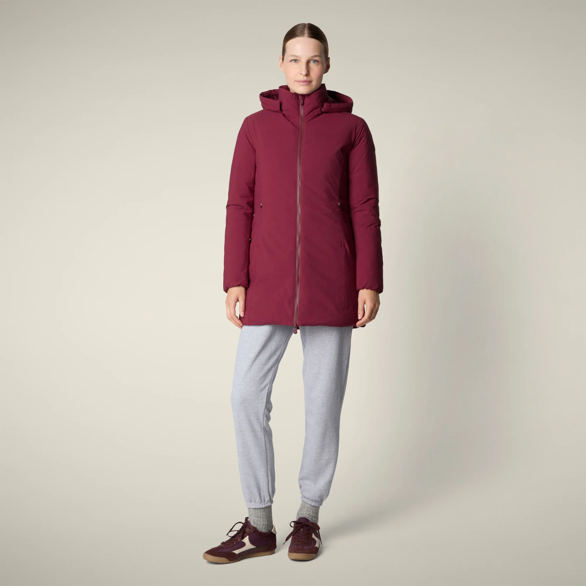 Women's Parka Rachel in Wine Red