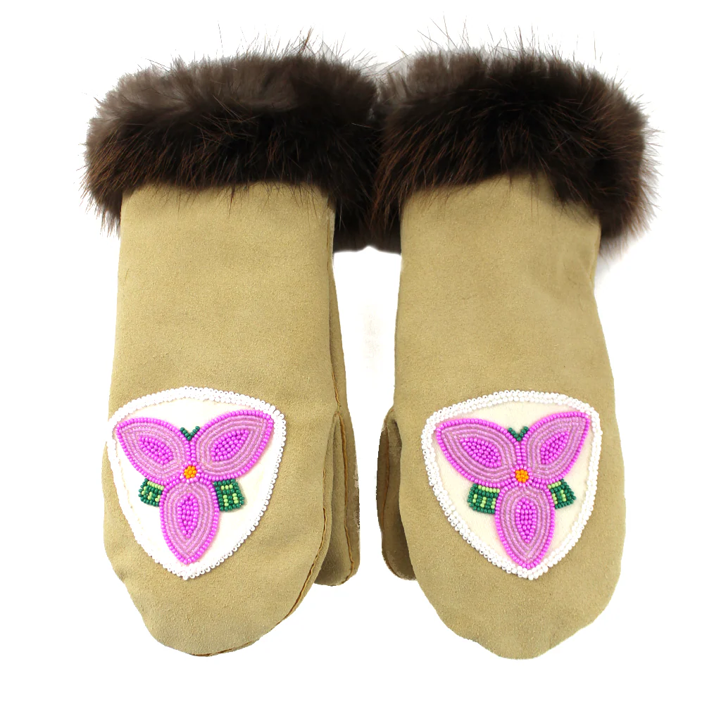 Karen Nicloux Ladies Pink Floral Mitts