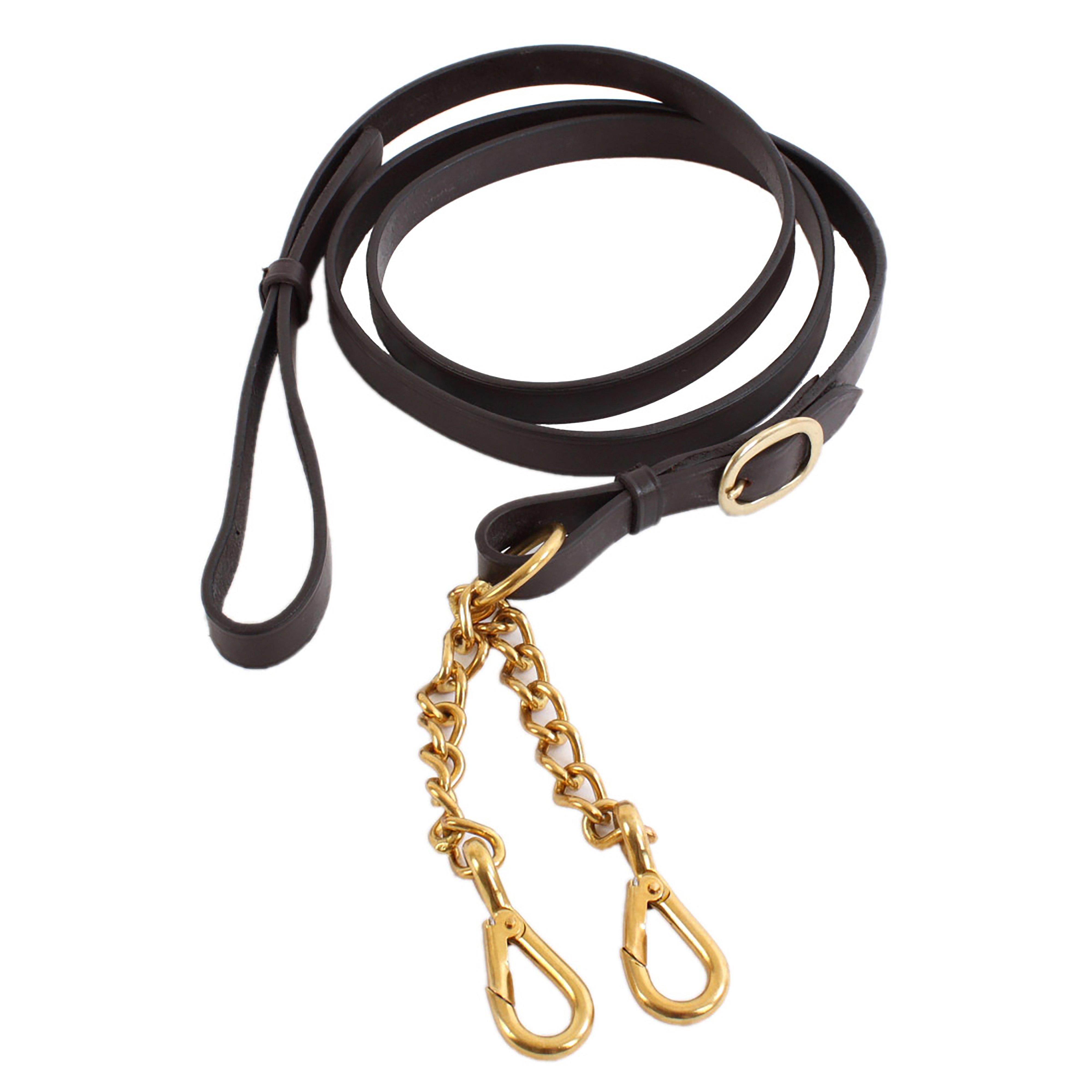 Leather Lead Rein Newmarket Chain Black
