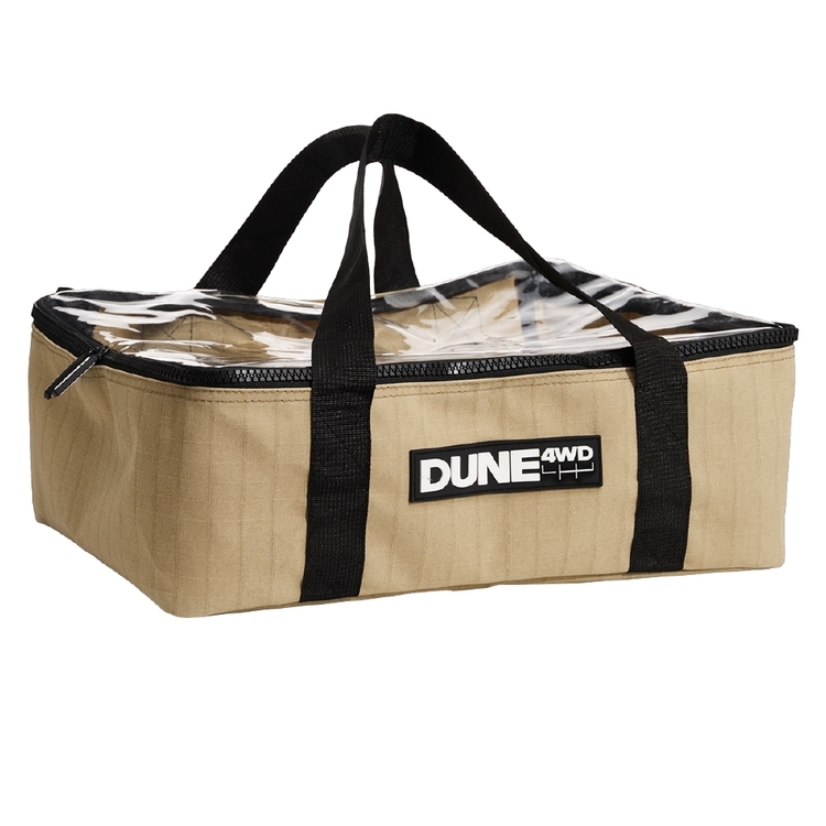 Dune Large Canvas Storage Bag With Clear Top Brown Large