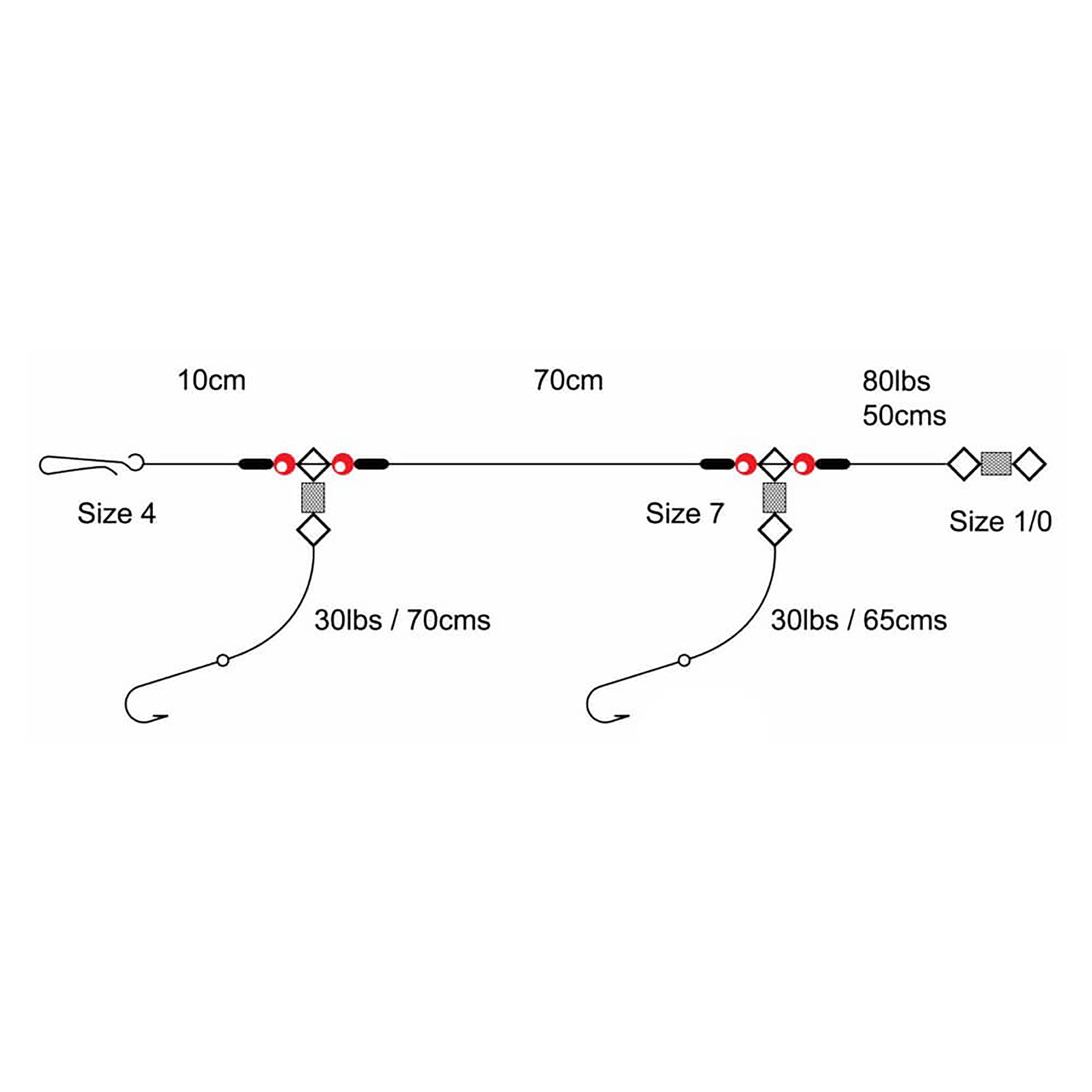 2 Hook 1 Up 1 Down Rig (Size 3/0)