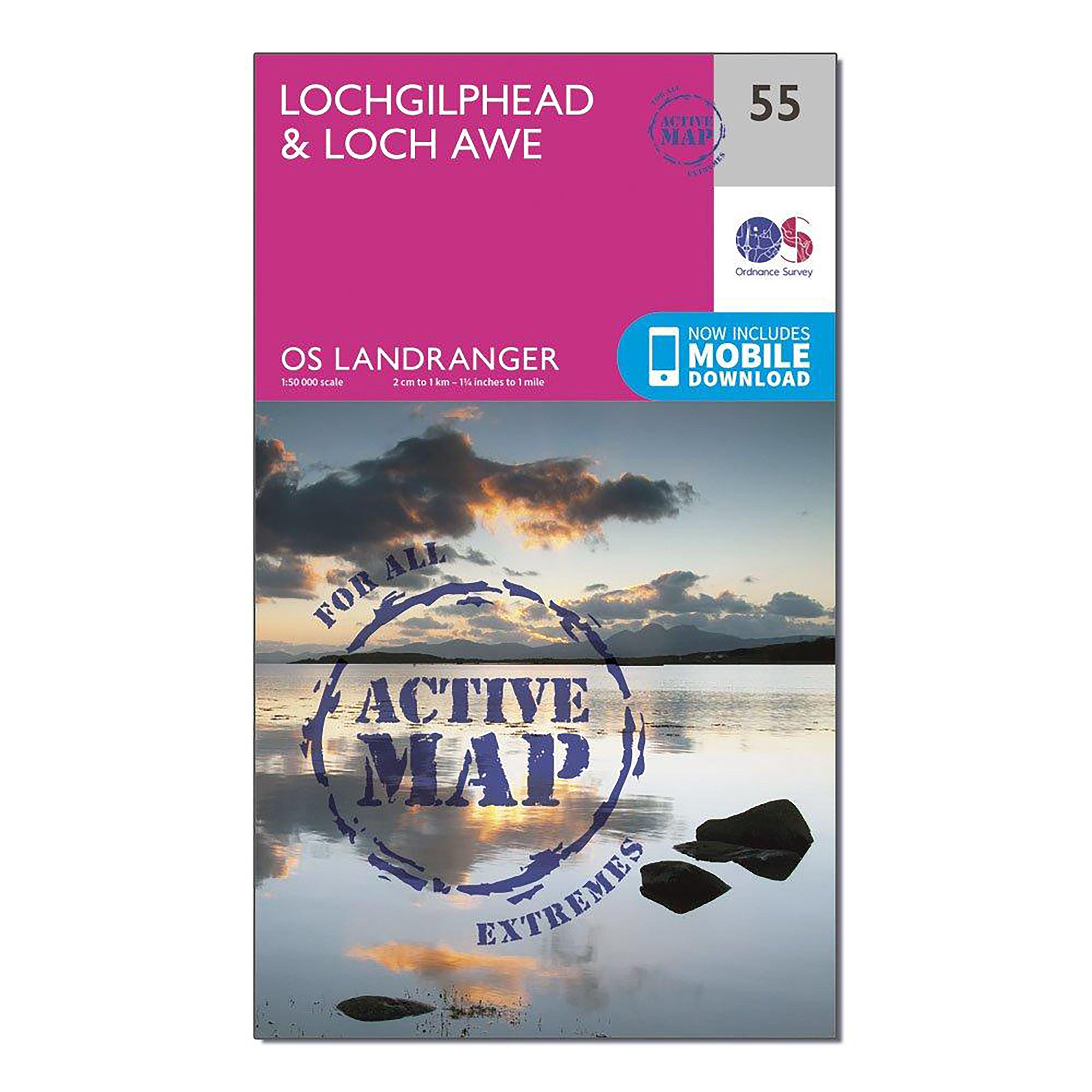 Landranger Active 55 Lochgilphead & Loch Awe Map With Digital Version
