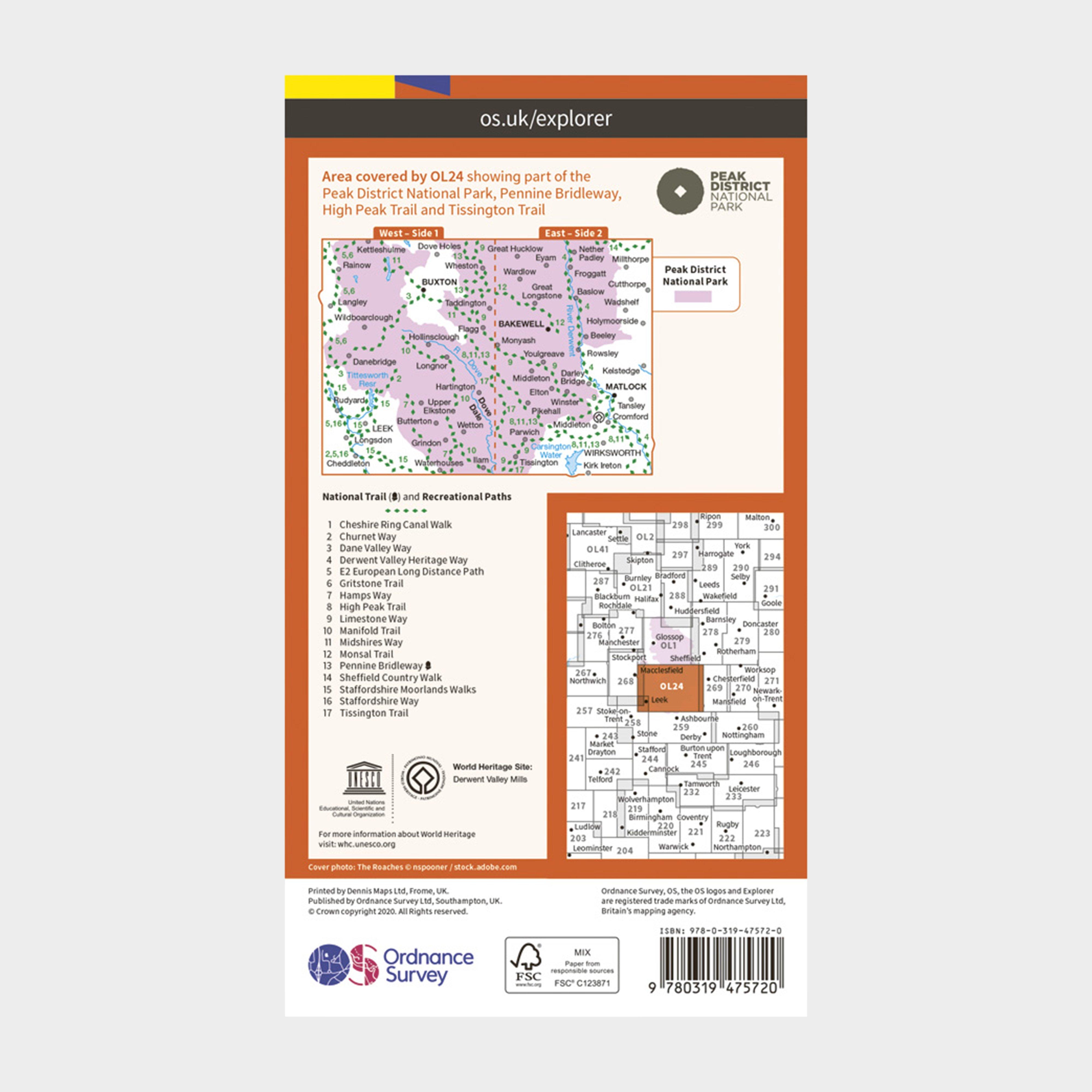 Active Explorer OL 24 The Peak District (White Peak Area) Map