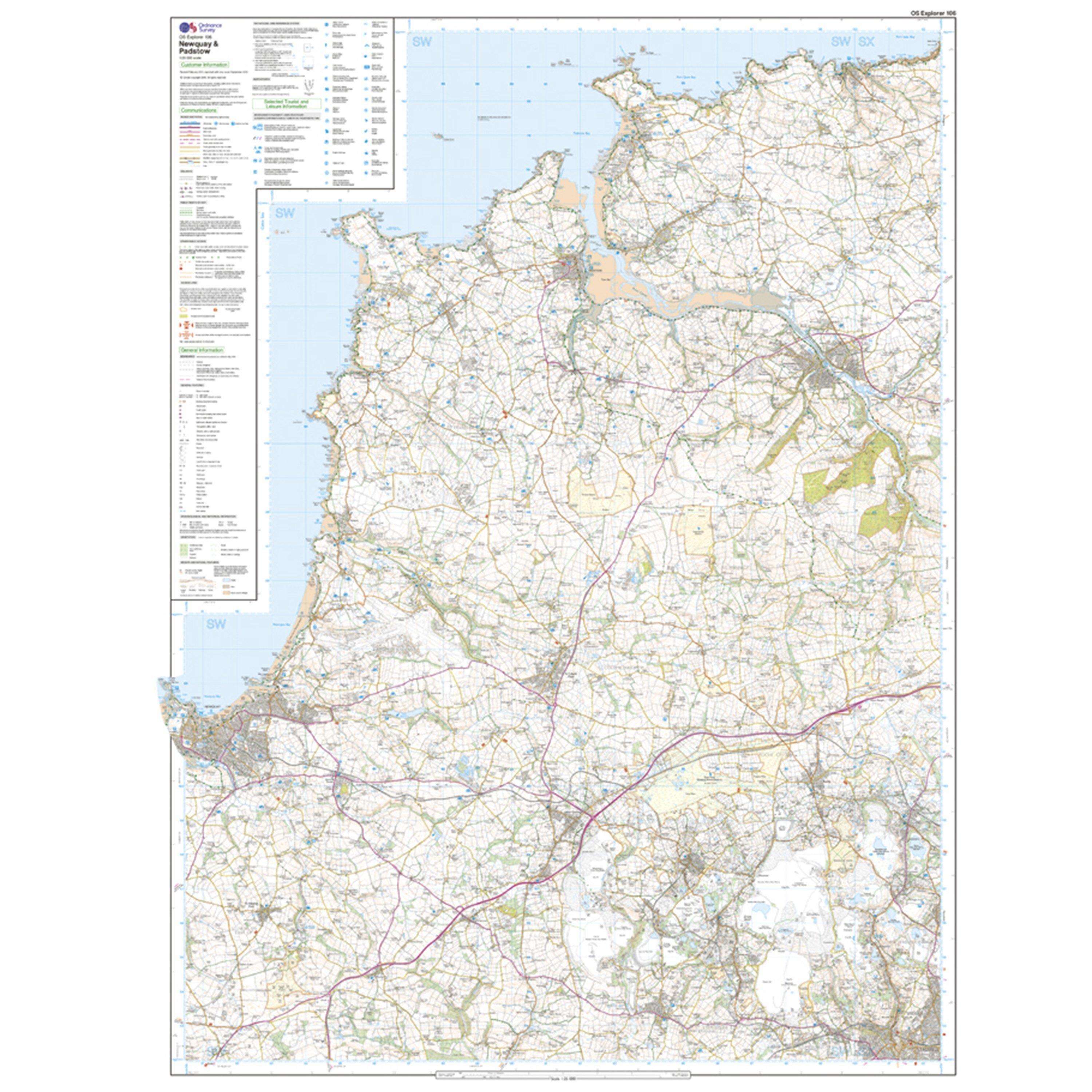 Explorer 106 Newquay & Padstow Map With Digital Version