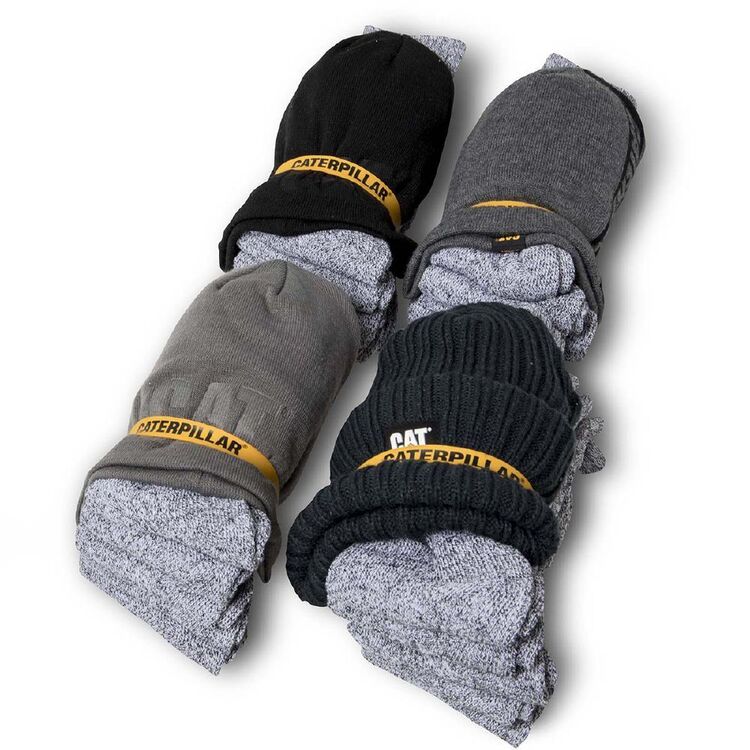 Caterpillar 5 Pack Sock & Beanie Bundle Assorted 9 - 12