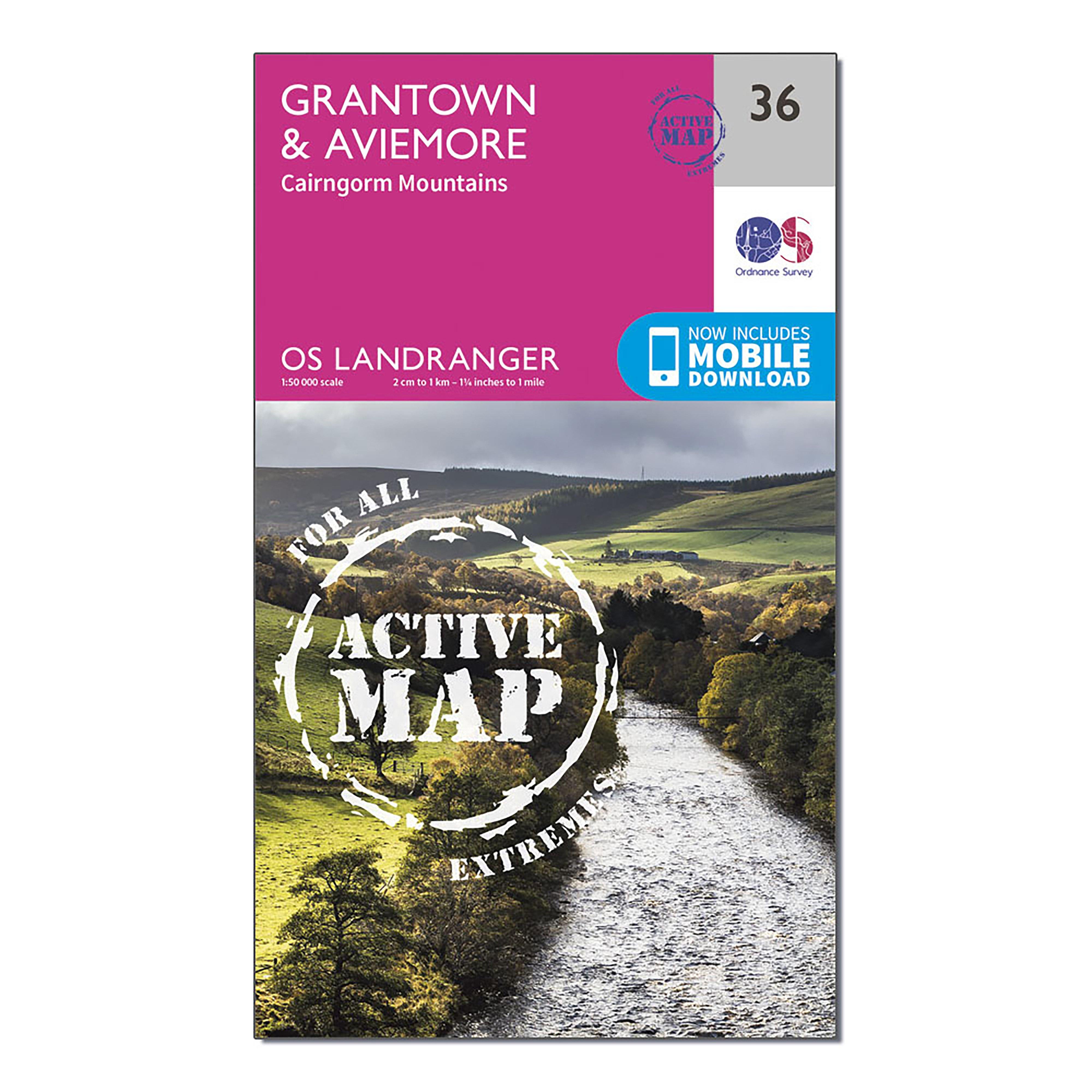 Landranger Active 36 Grantown, Aviemore & Cairngorm Mountains Map With Digital Version