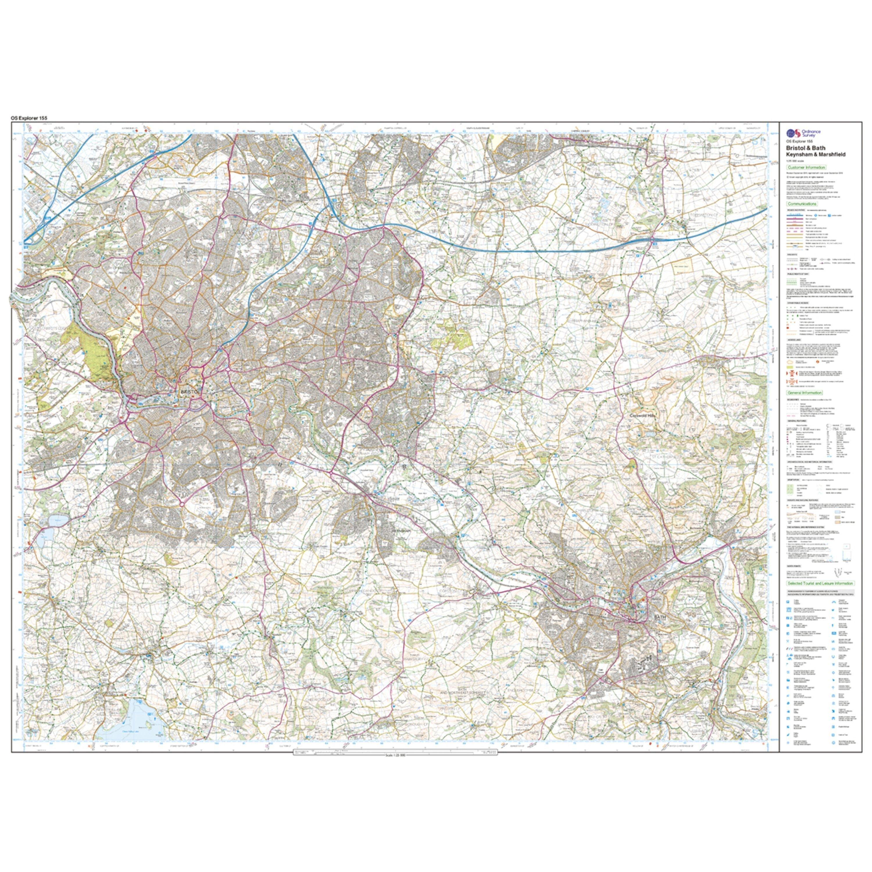 Explorer 155 Bristol & Bath Map With Digital Version