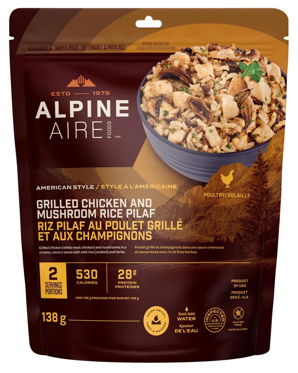 AlpineAire Grilled Chicken and Mushroom Wild Rice Pilaf