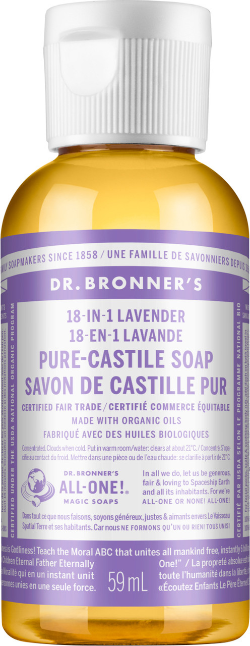 Dr. Bronner's Pure-Castile Lavender Liquid Soap 59ml