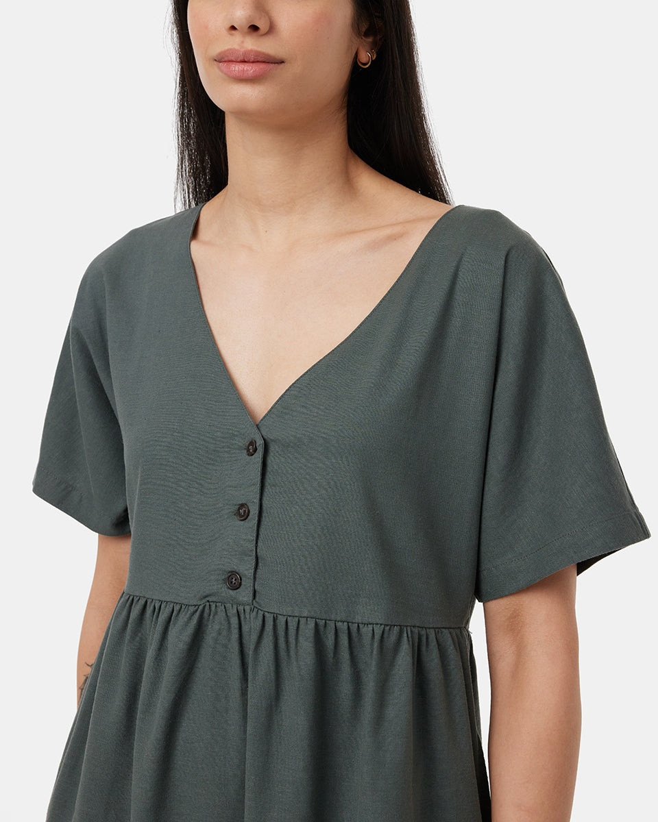 tentree Hemp Button Front Swing Dress - Women's