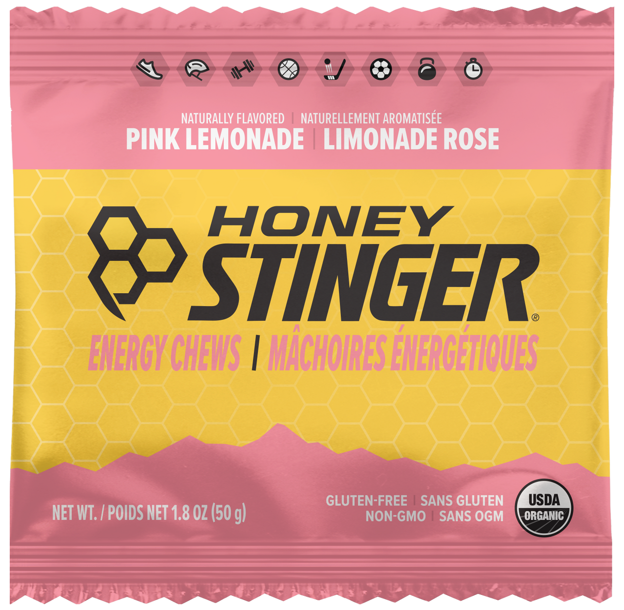 Honey Stinger Organic Energy Chews Pink Lemonade