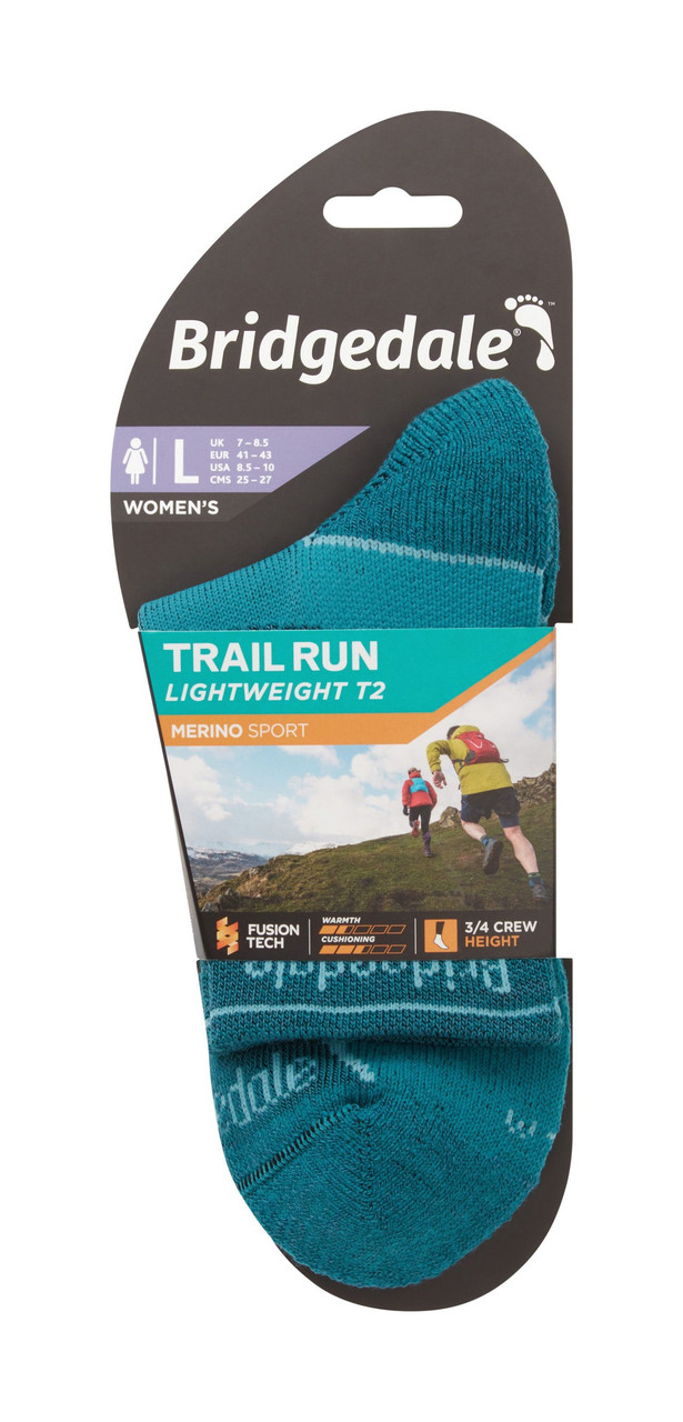 Bridgedale Trail Run Lightweight T2 Merino Sport 3/4 Crew Socks - Women's