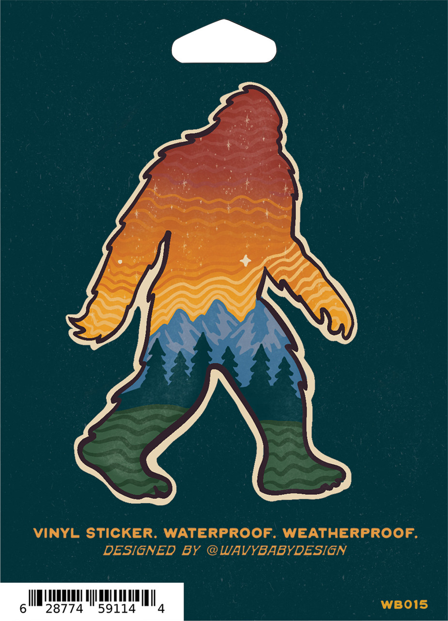 Wavy Baby Design Sasquatch Landscape Sticker