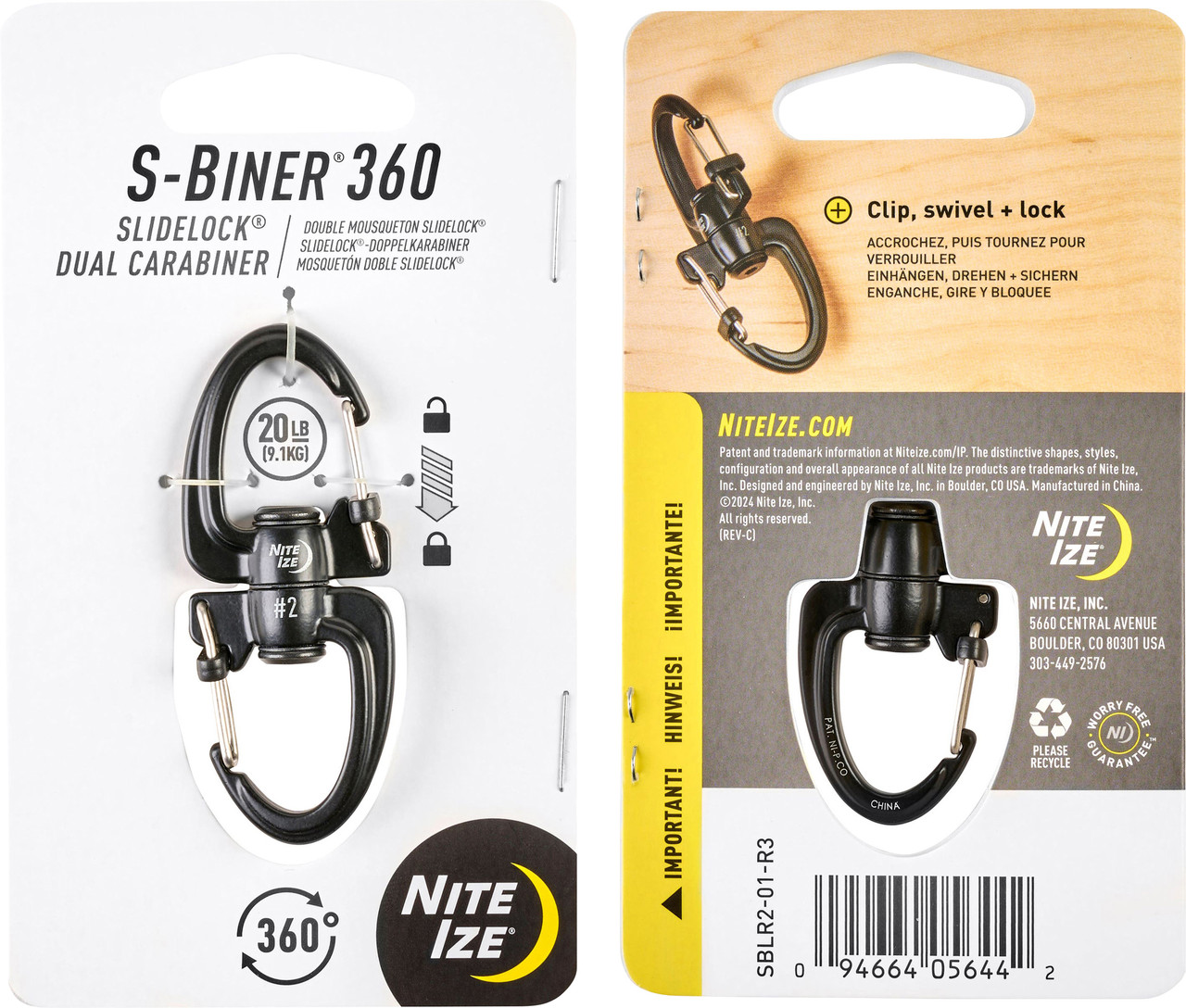 Nite Ize S-Biner 360 SlideLock Dual Carabiner 2