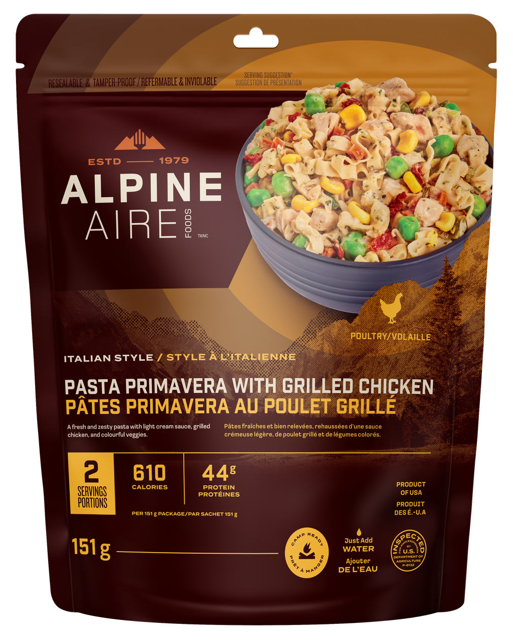AlpineAire Pasta Primavera With Grilled Chicken