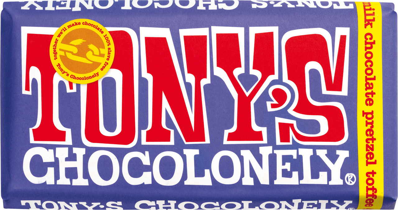 Tony's Chocolonely Milk Chocolate Pretzel Toffee Bar