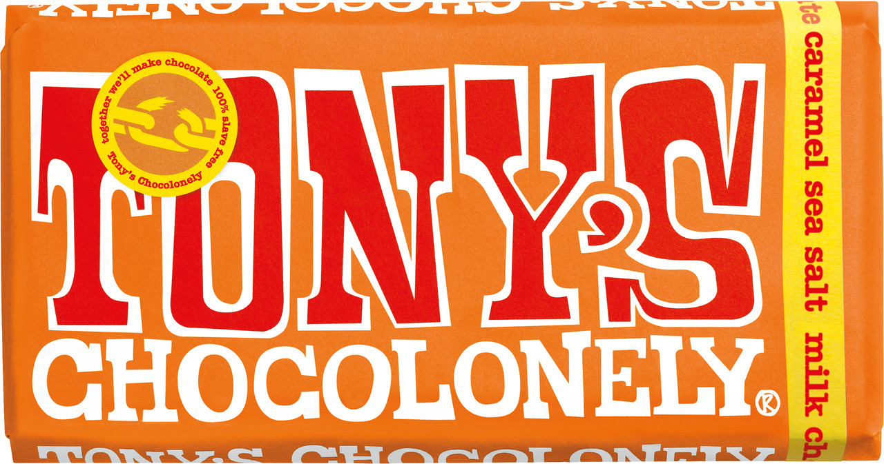 Tony's Chocolonely Milk Chocolate Caramel Sea Salt Bar
