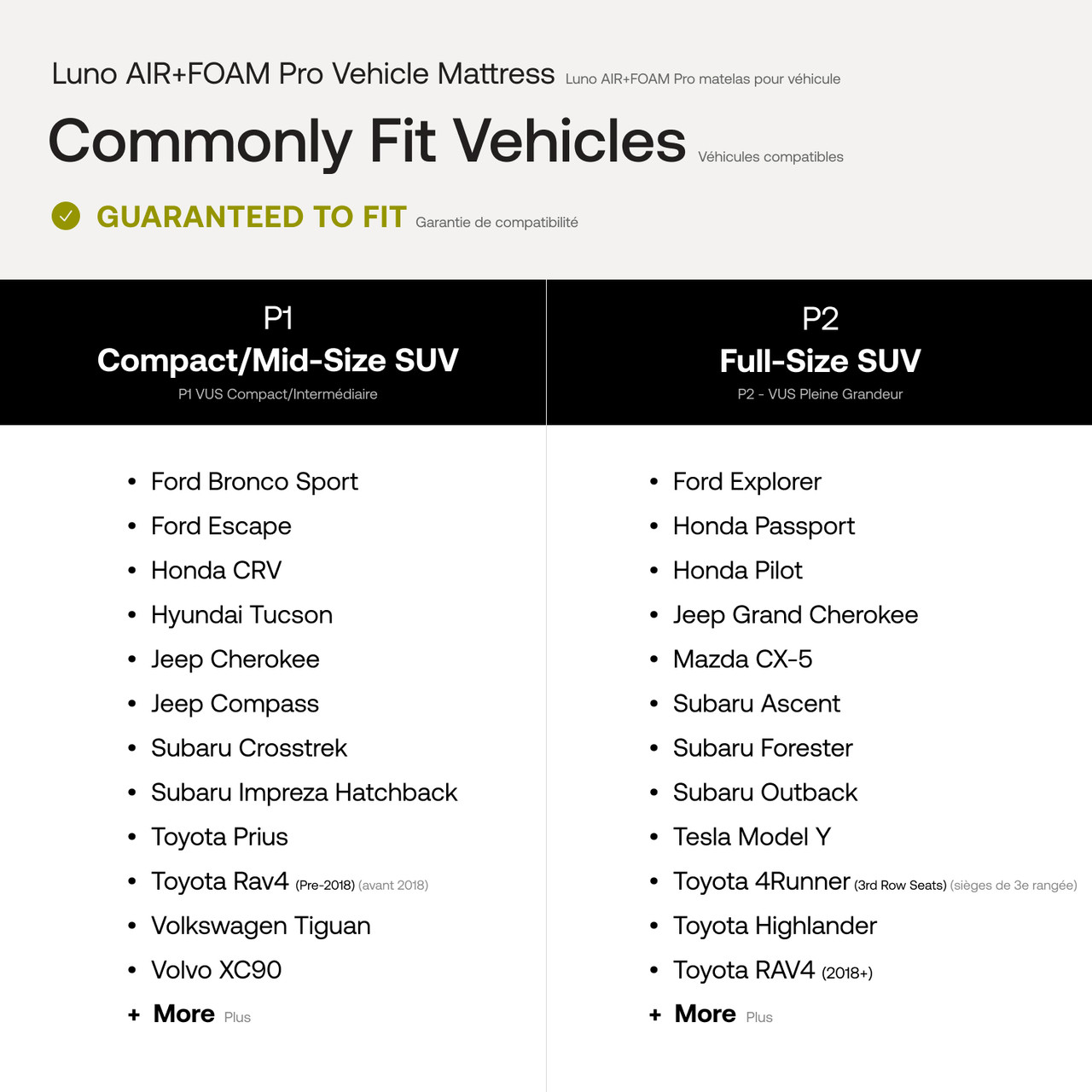 Luno AIR + FOAM Pro Vehicle Mattress