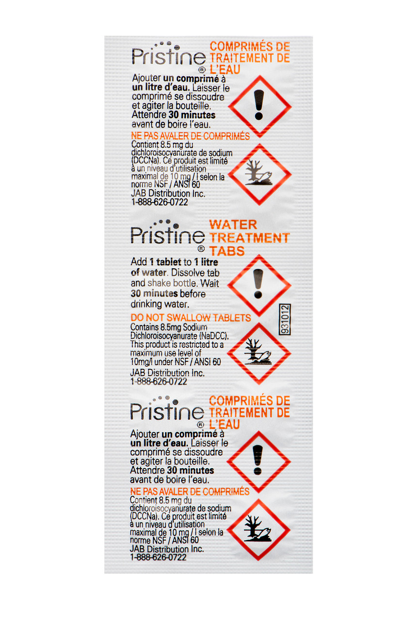 Pristine Water Purification Tabs 8.5mg