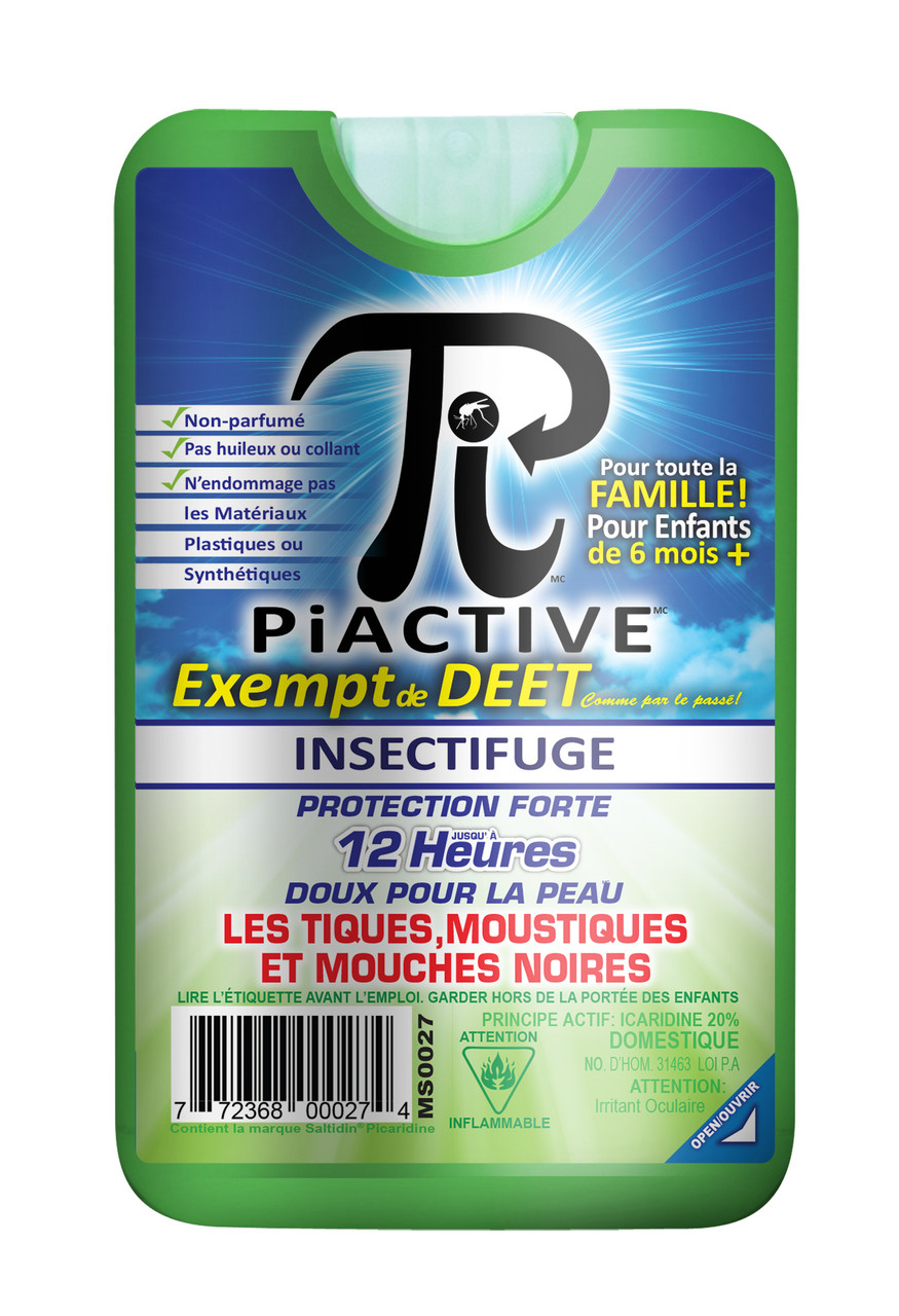PiActive DEET FREE Wallet Size Insect Repellent Pump Spray 40ml