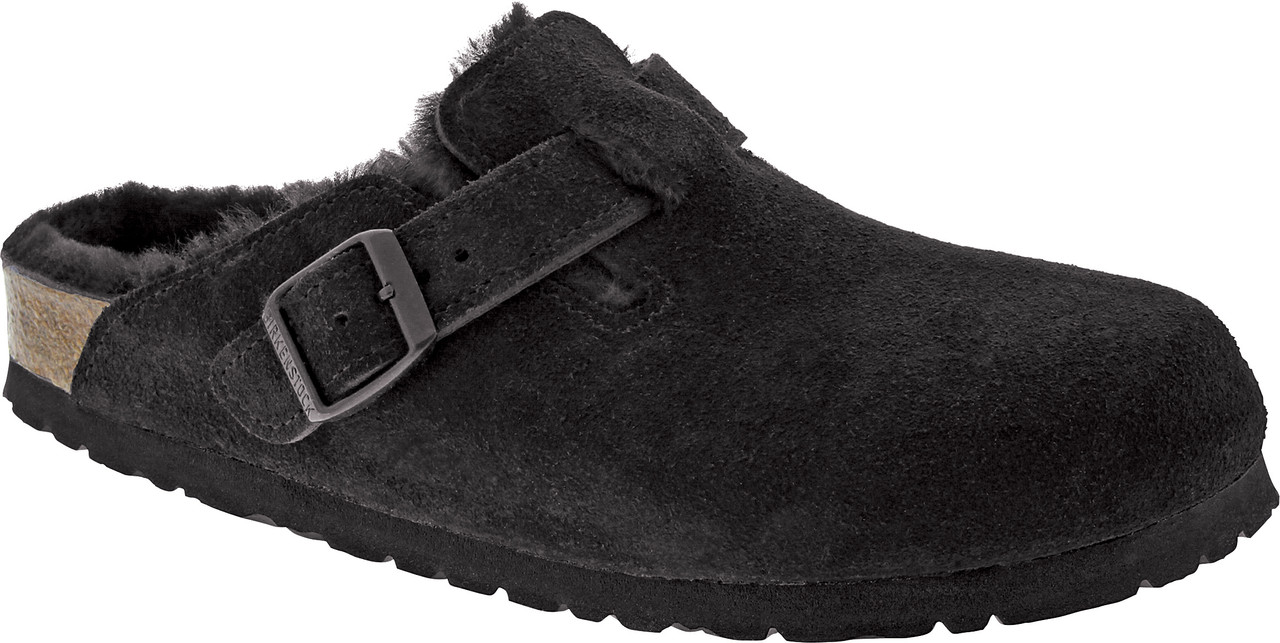 Birkenstock Boston Suede Shearling Clogs - Unisex