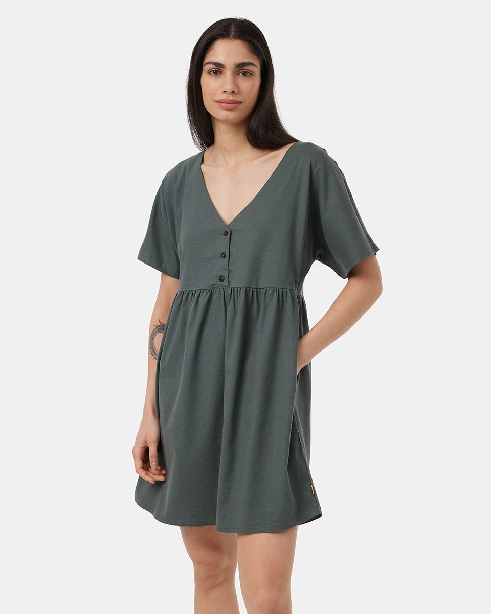 tentree Hemp Button Front Swing Dress - Women's