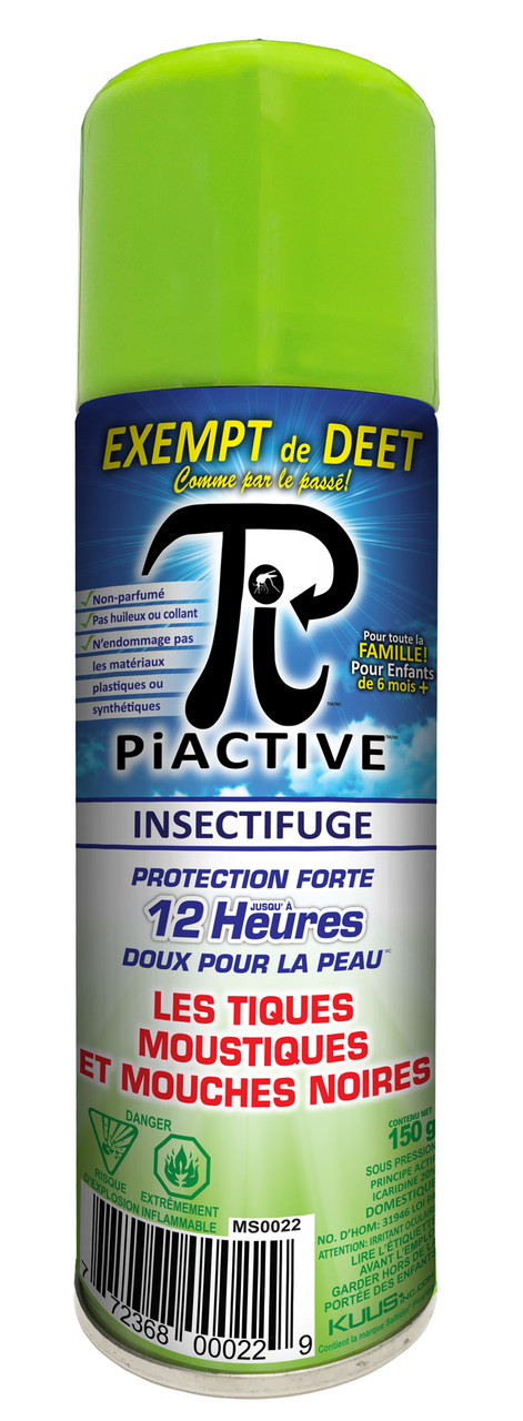 PiActive DEET FREE Airosol BOV Insect Repellent Spray 150g