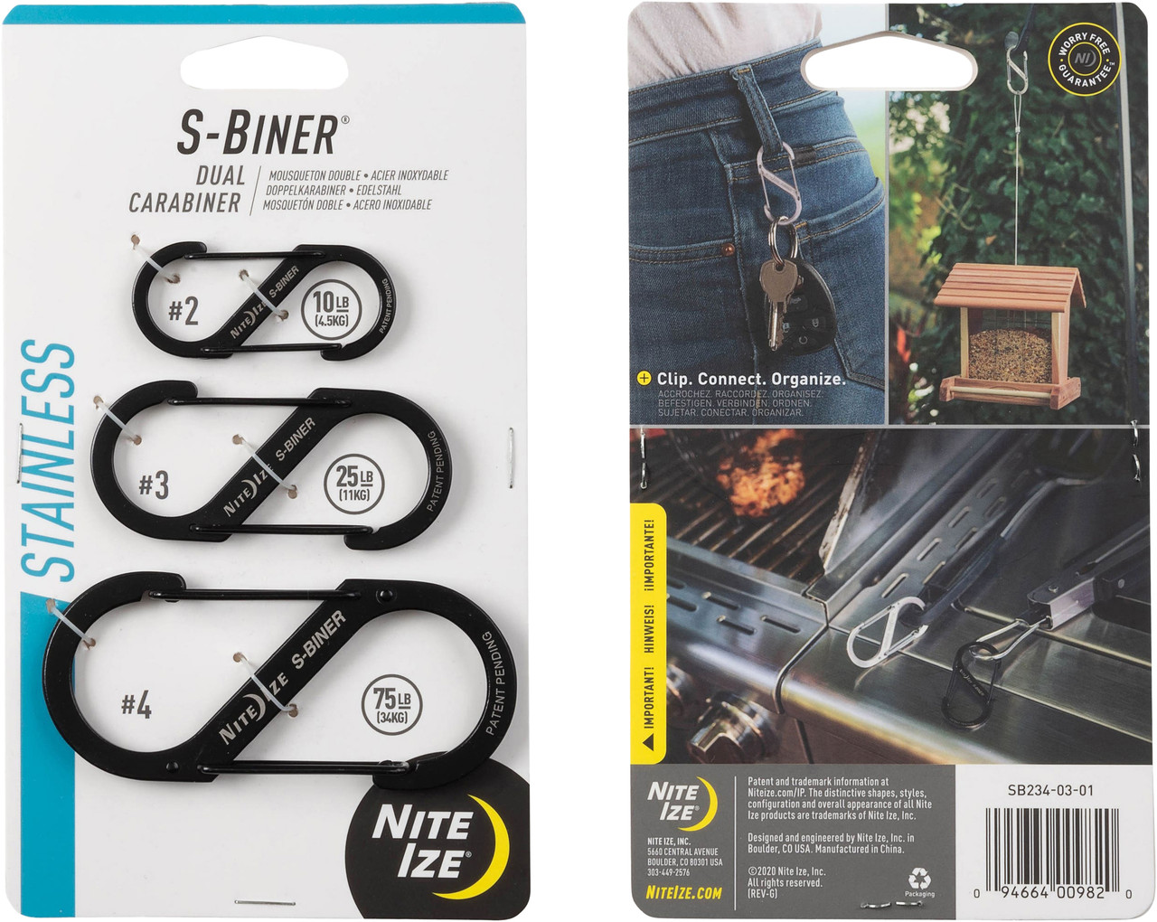 Nite Ize S-Biner SS Dual Carabiner 3 Pack