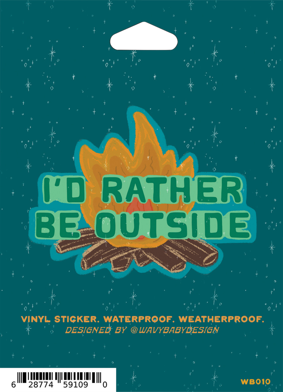 Wavy Baby Design I'd Rather be Outside Sticker