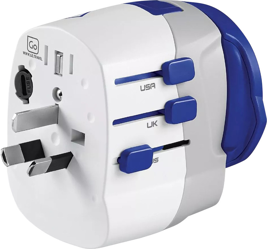 Go Travel Worldwide Travel Adapter with USB-A  & USB-C