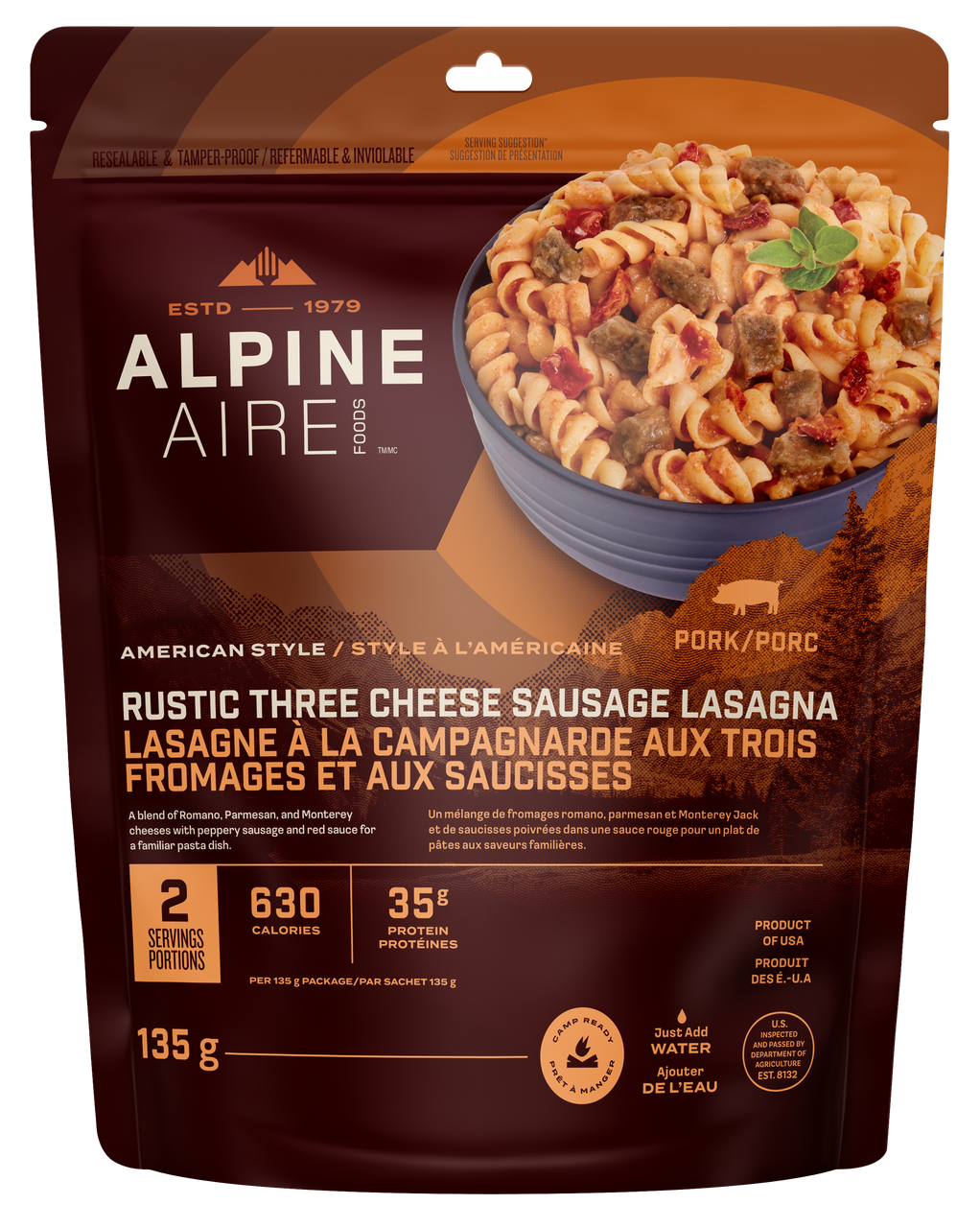 AlpineAire Rustic Three Cheese Sausage Lasagna