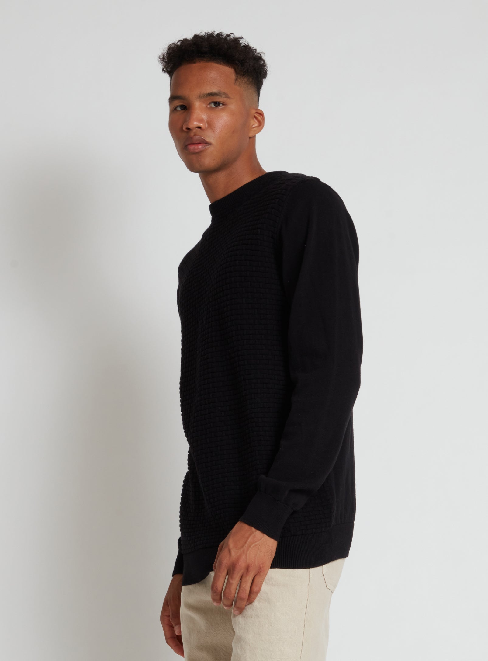 SWEN  | Cotton crewneck fine gauge sweater || SWEN |  Chandail fin en coton à col ras du cou