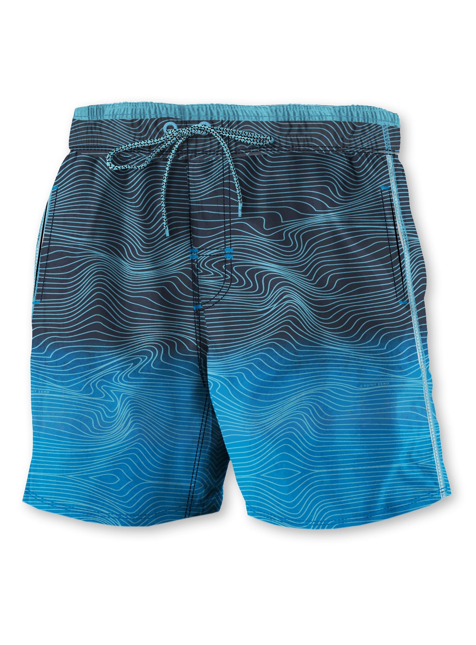 MEZO | Recycled 4 way stretch microfiber ocean current  swim shorts with side reflective tape  || MEZO | Short de bain Ocean Current en microfibre recyclée extensible dans les 4 sens avec bande réfléchissante sur le côté