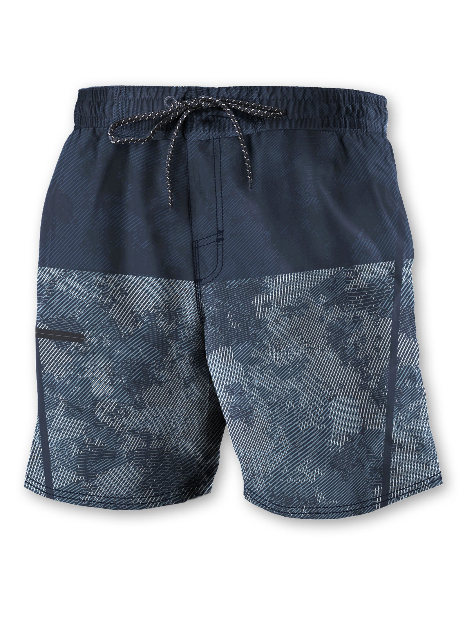 MOONLITE |  Recycled 4 way stretch microfiber  ocean current  swim shorts  || MOONLITE | Short de bain ocean current en microfibre recyclée extensible dans les 4 sens