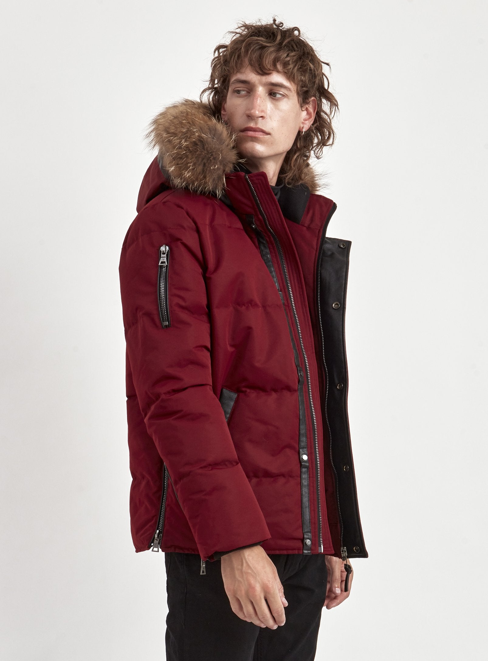 CASEY | BLACK LABEL PREMIUM DOWN RACCOON FUR TRIM JACKET (-40°C)-CRIMSON