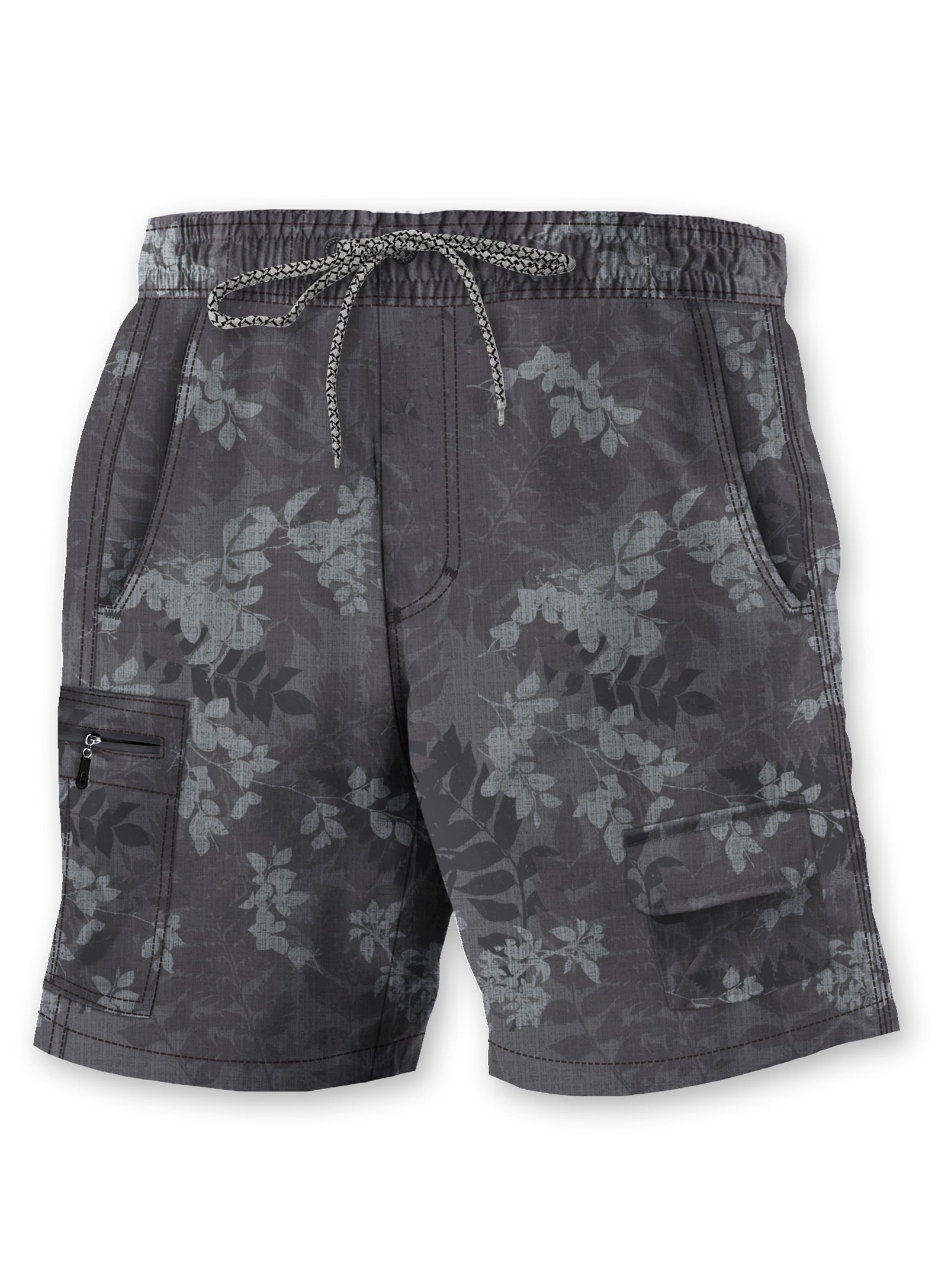 MOVO | Recycled 4 way stretch microfiber floral cargo swim shorts  || MOVO | Short de bain cargo floral en microfibre stretch 4 directions recyclée