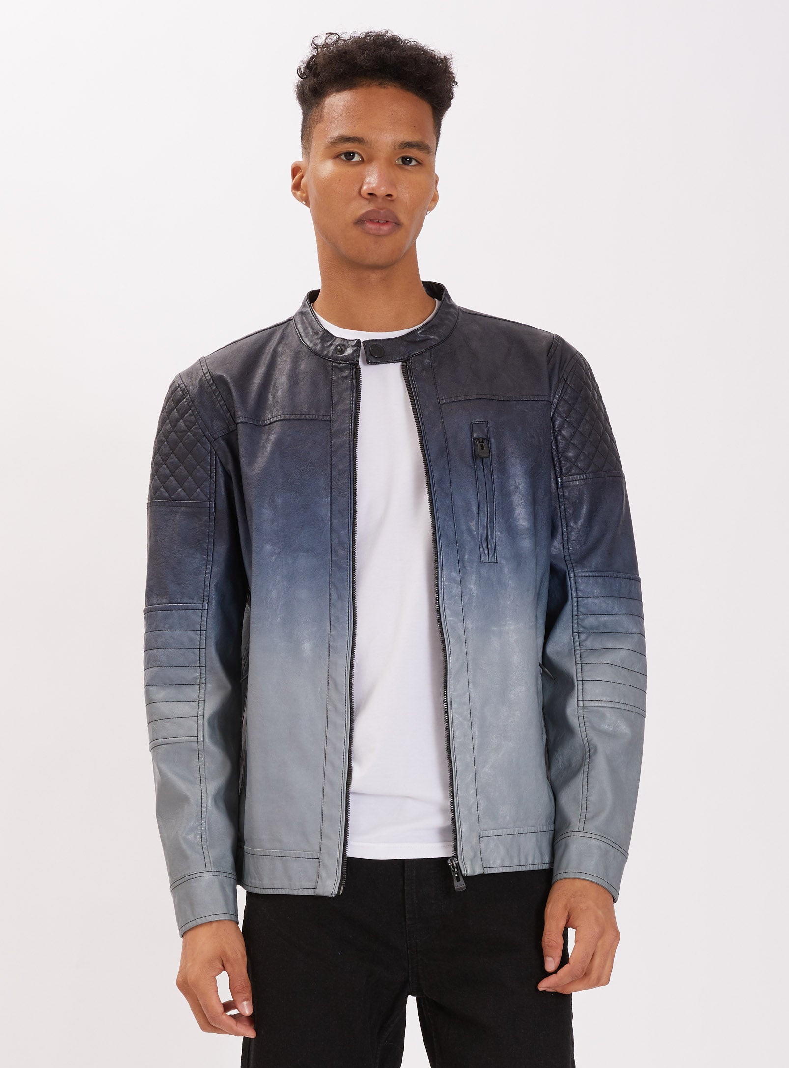 VEGASON | Dip dye vegan leather jacket || VEGASON | Veste en cuir végétalien dip-dye