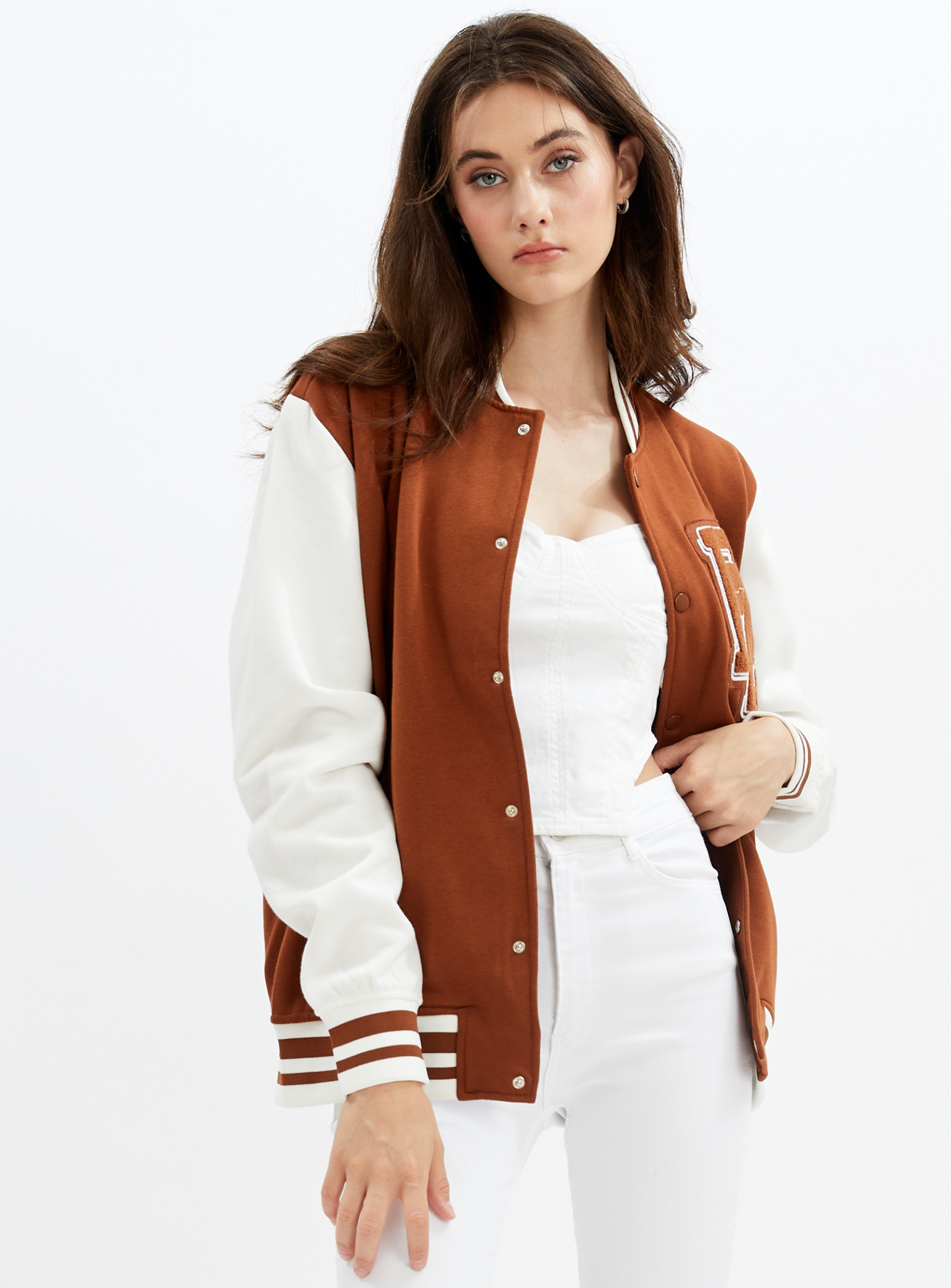 YORKDALE | Varsity unisex sweatshirt fleece jacket || YORKDALE | Veste unisexe molletonnée style universitaire