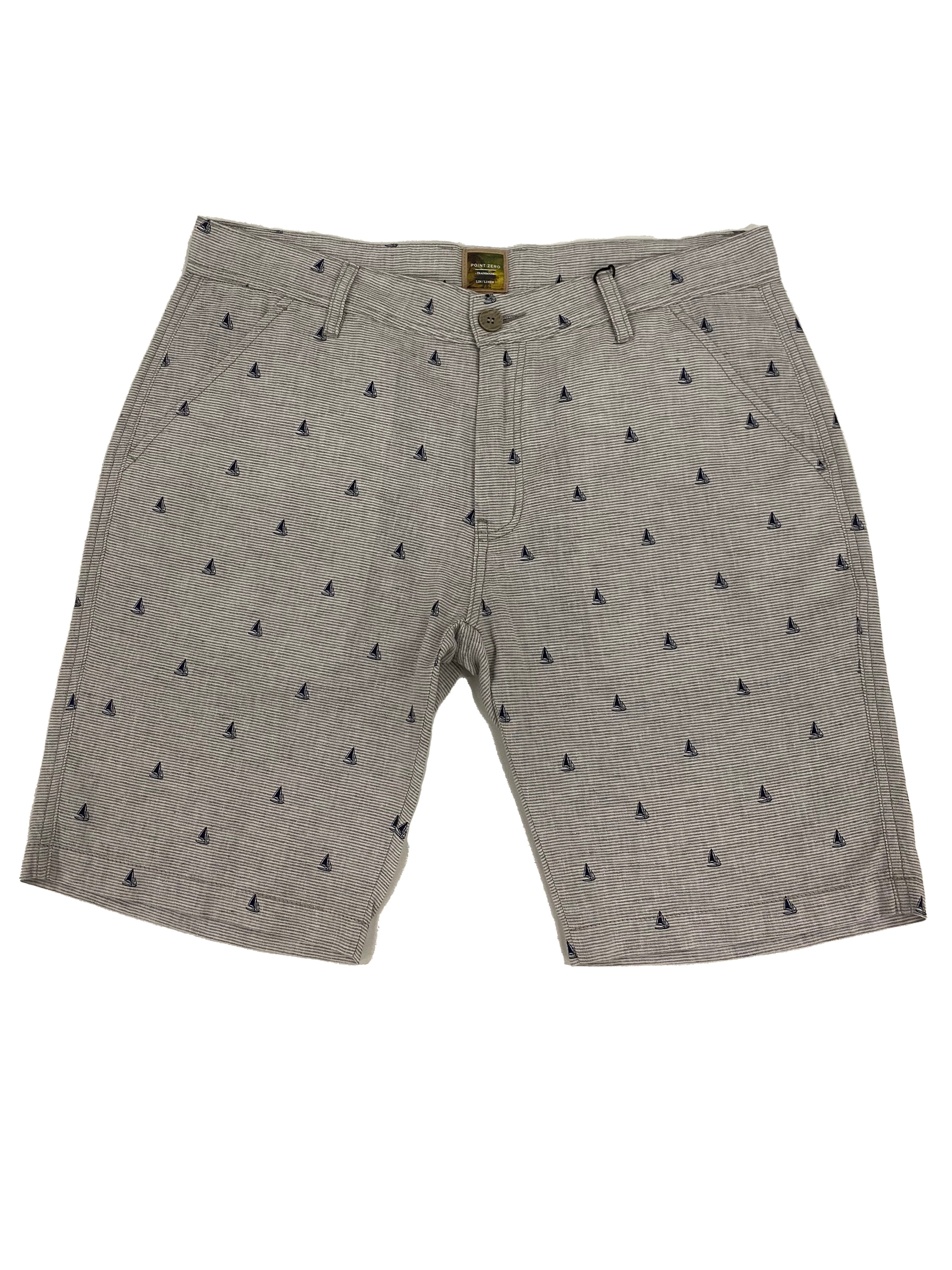 BASS | Linen cotton printed short || BASS | Short en cotton lin imprime