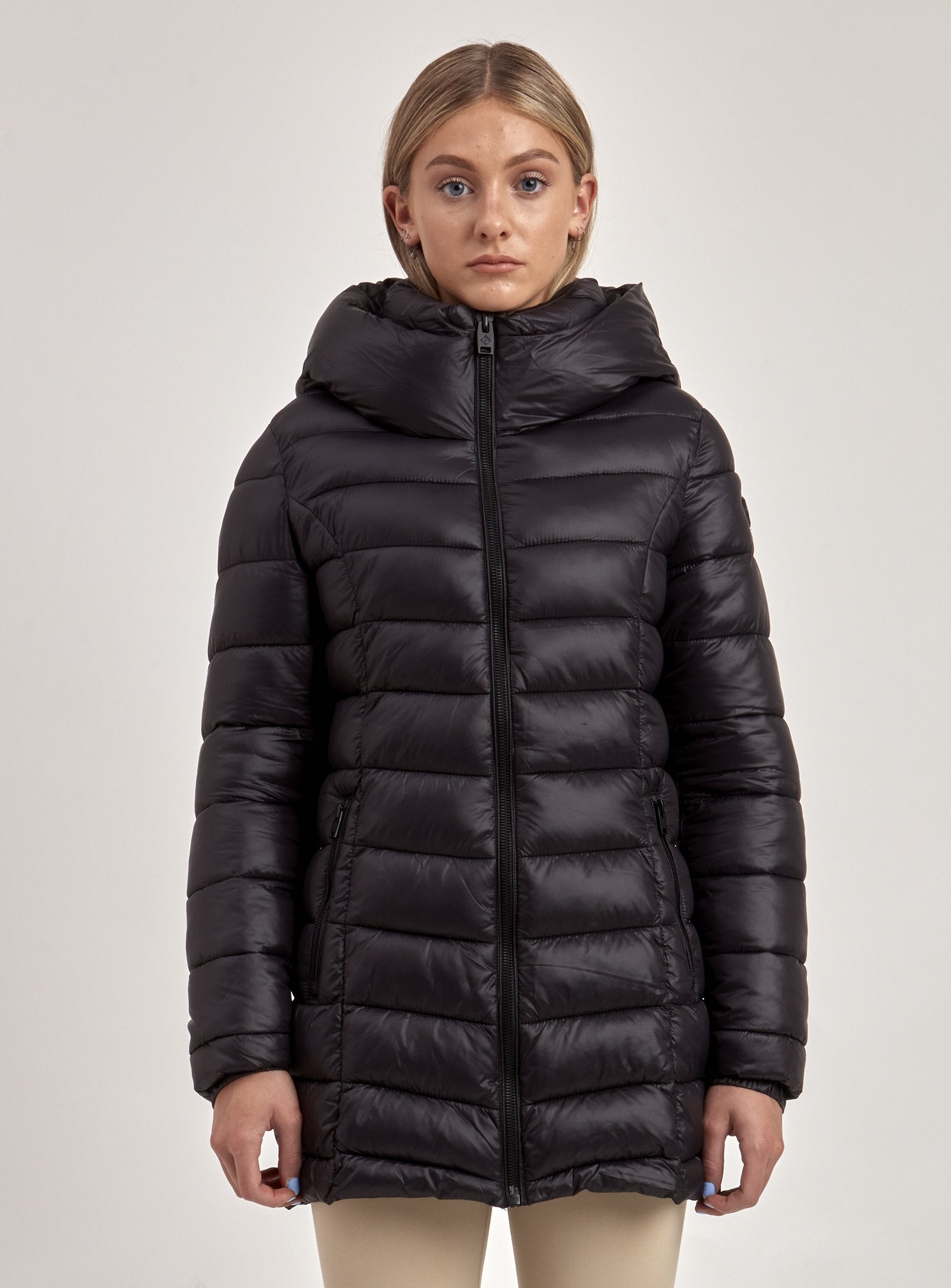 CLAUDIA | LONG MID-WEIGHT PUFFER COAT-BLACK||CLAUDIA | MANTEAU PUFFER LONG POIDS MOYEN-NOIR